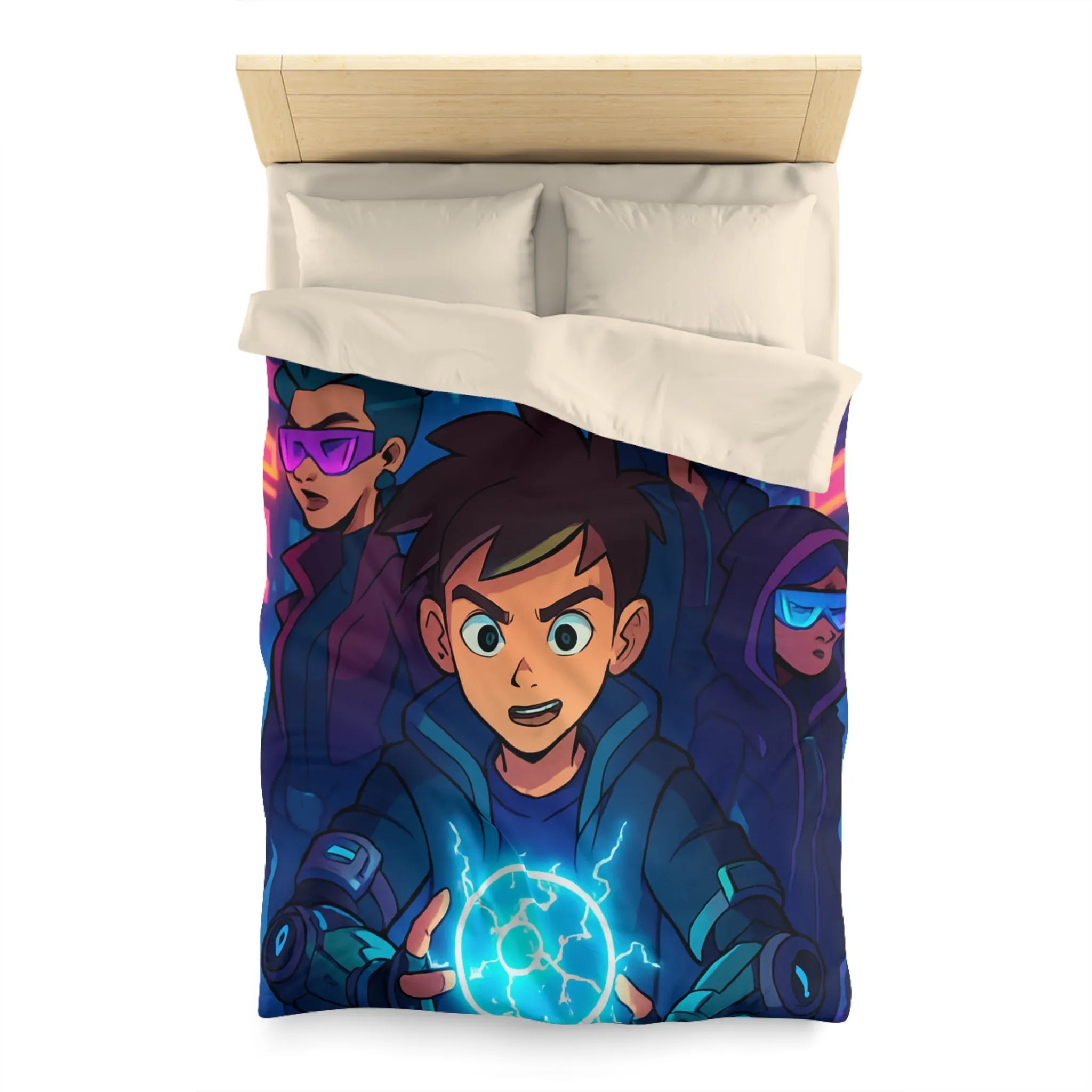 Housse de Couette Microfibre Art Graphique Contemporain Style Décoratif Chambre Tendance