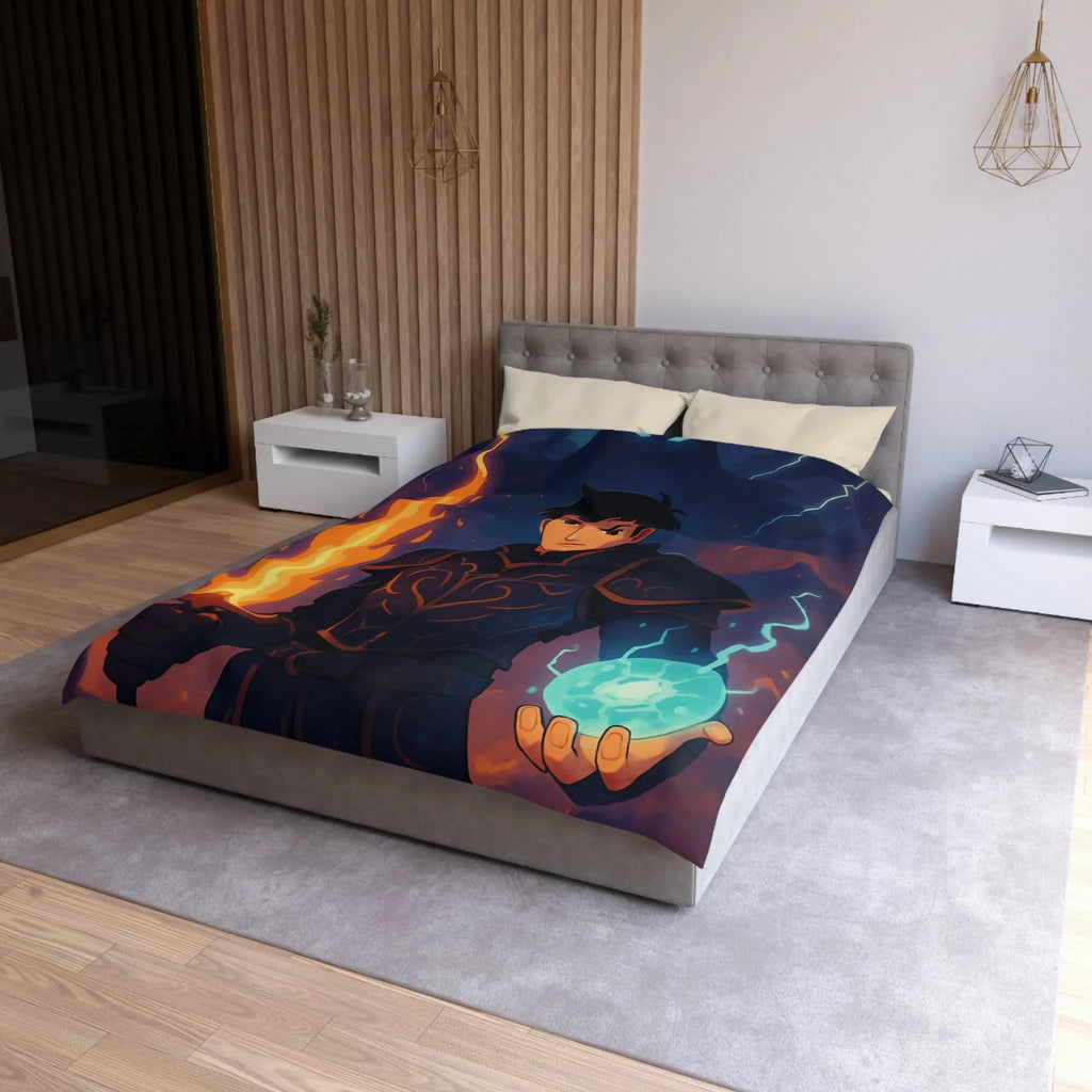 Housse de Couette Microfibre Art Graphique Contemporain Style Décoratif Chambre Tendance