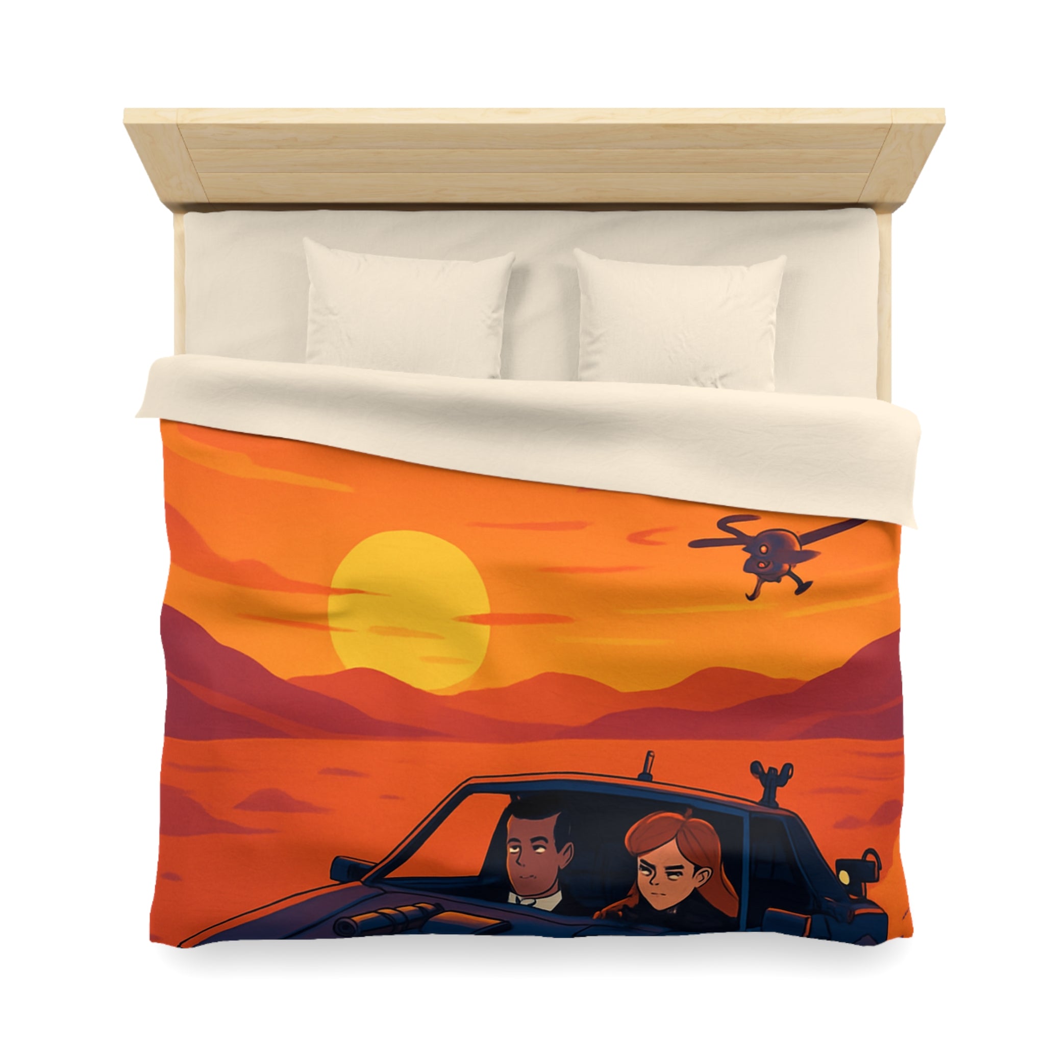 Housse de Couette Microfibre Illustration Unique Design Moderne Décoration Intérieure Raffinée