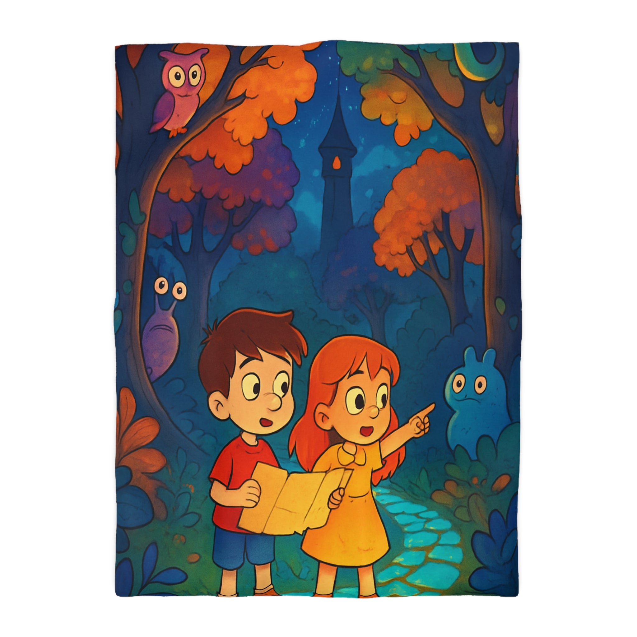 Housse de Couette Microfibre Illustration Unique Design Moderne Décoration Intérieure Raffinée