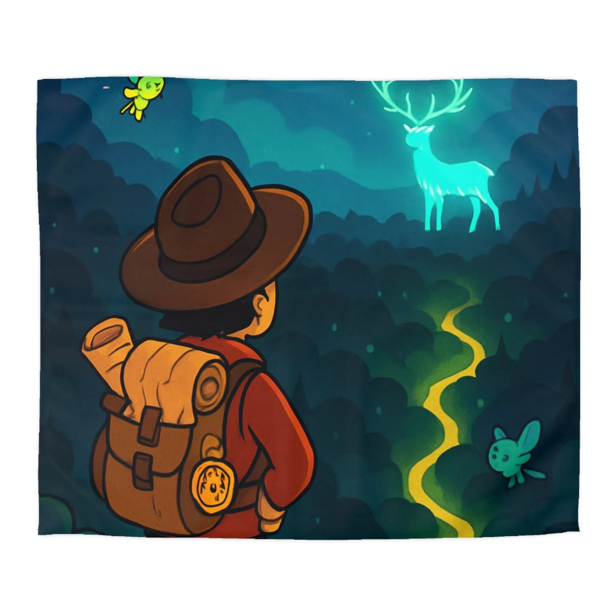 Enchantez Votre Espace avec une Housse de Couette de Randonneur en Forêt Mystique