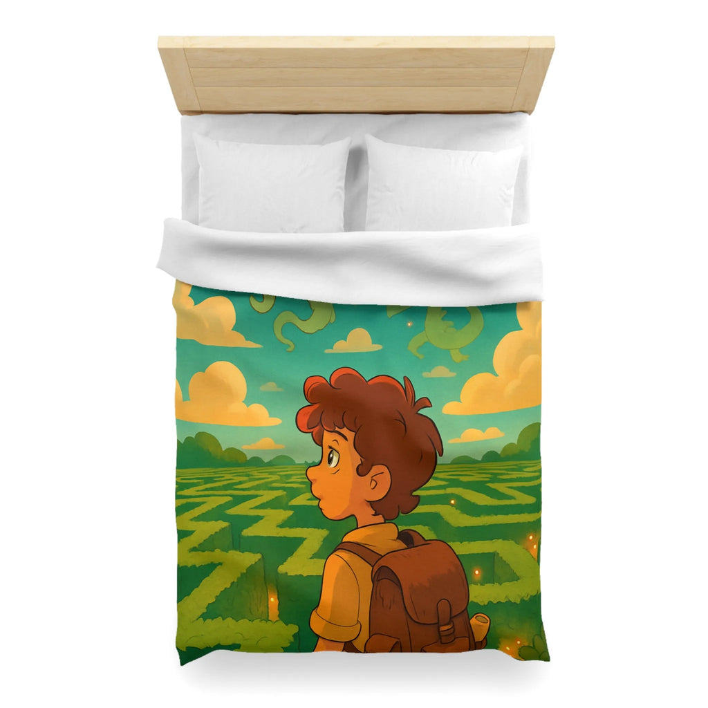 Housse de couette magique avec labyrinthe et créatures fantastiques pour enfants rêveurs
