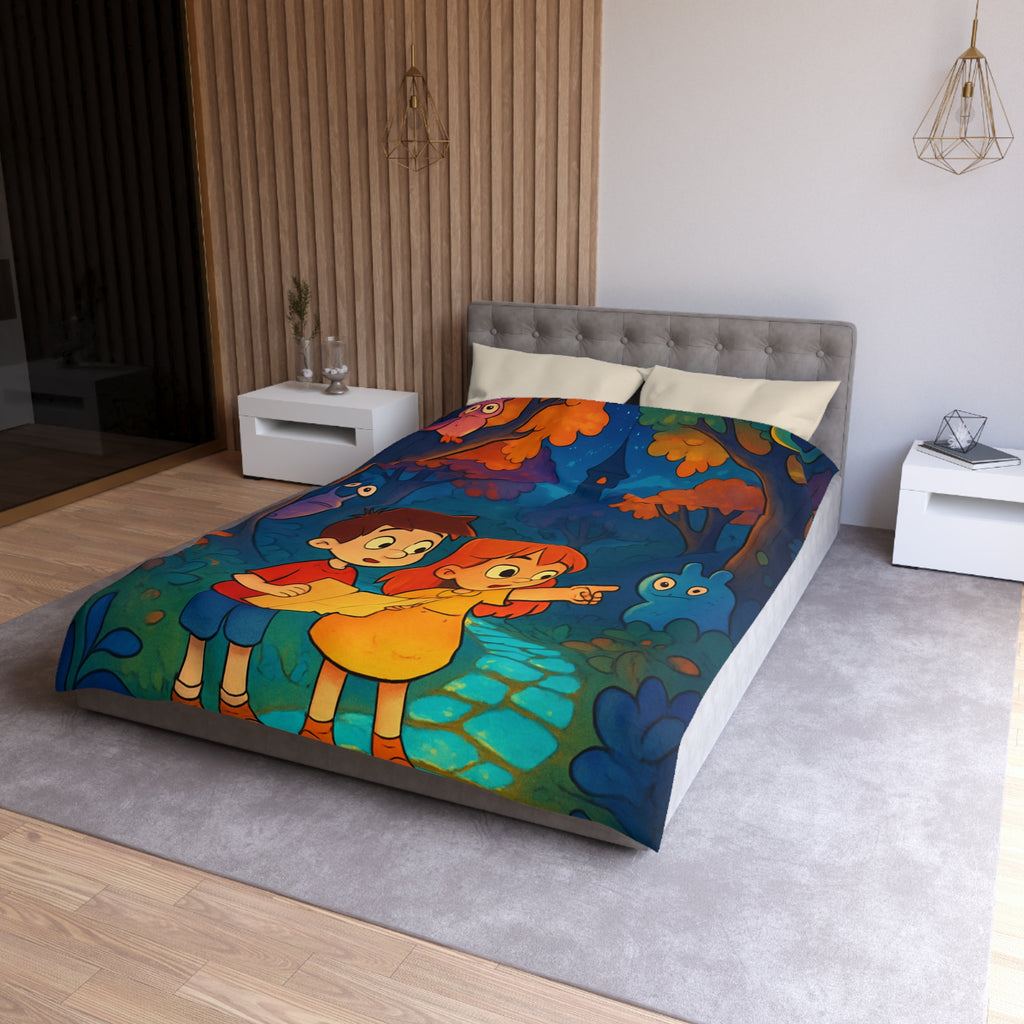 Housse de Couette Microfibre Illustration Unique Design Moderne Décoration Intérieure Raffinée