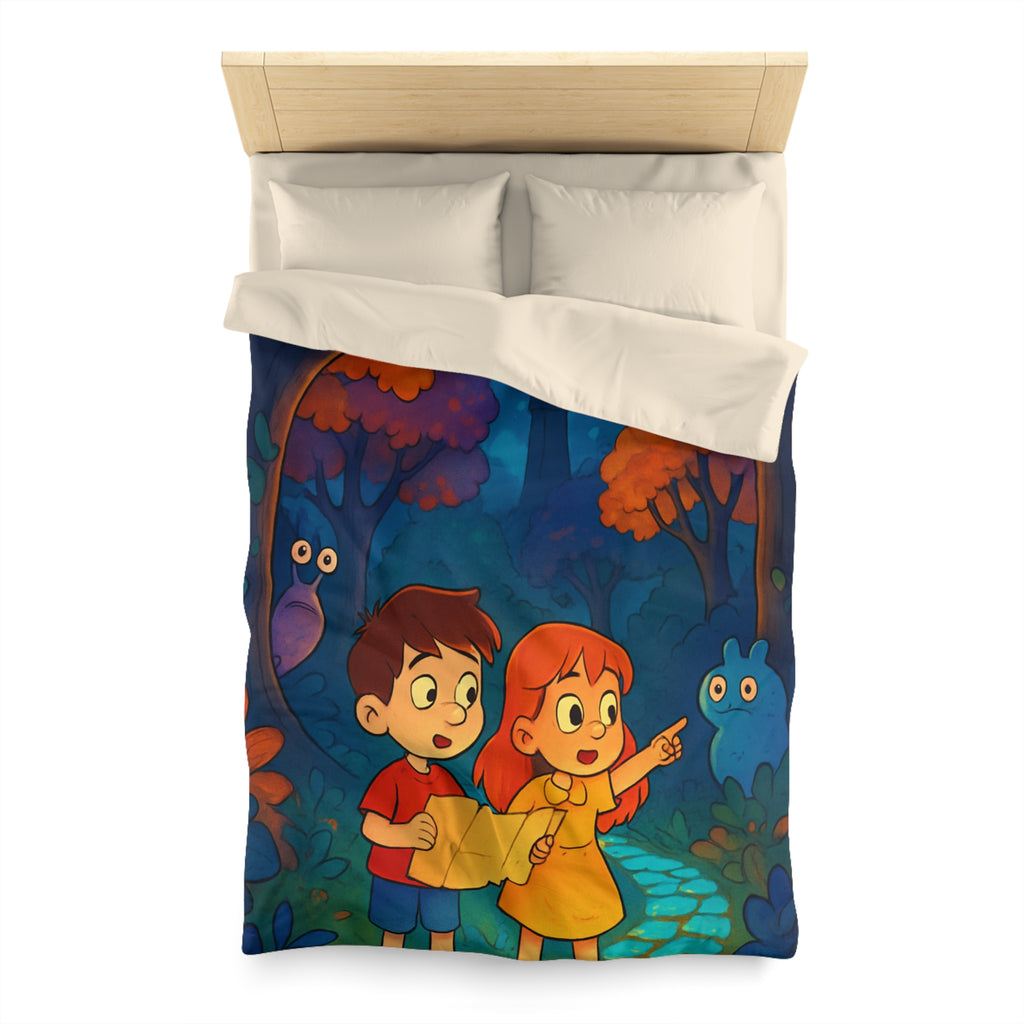 Housse de Couette Microfibre Illustration Unique Design Moderne Décoration Intérieure Raffinée