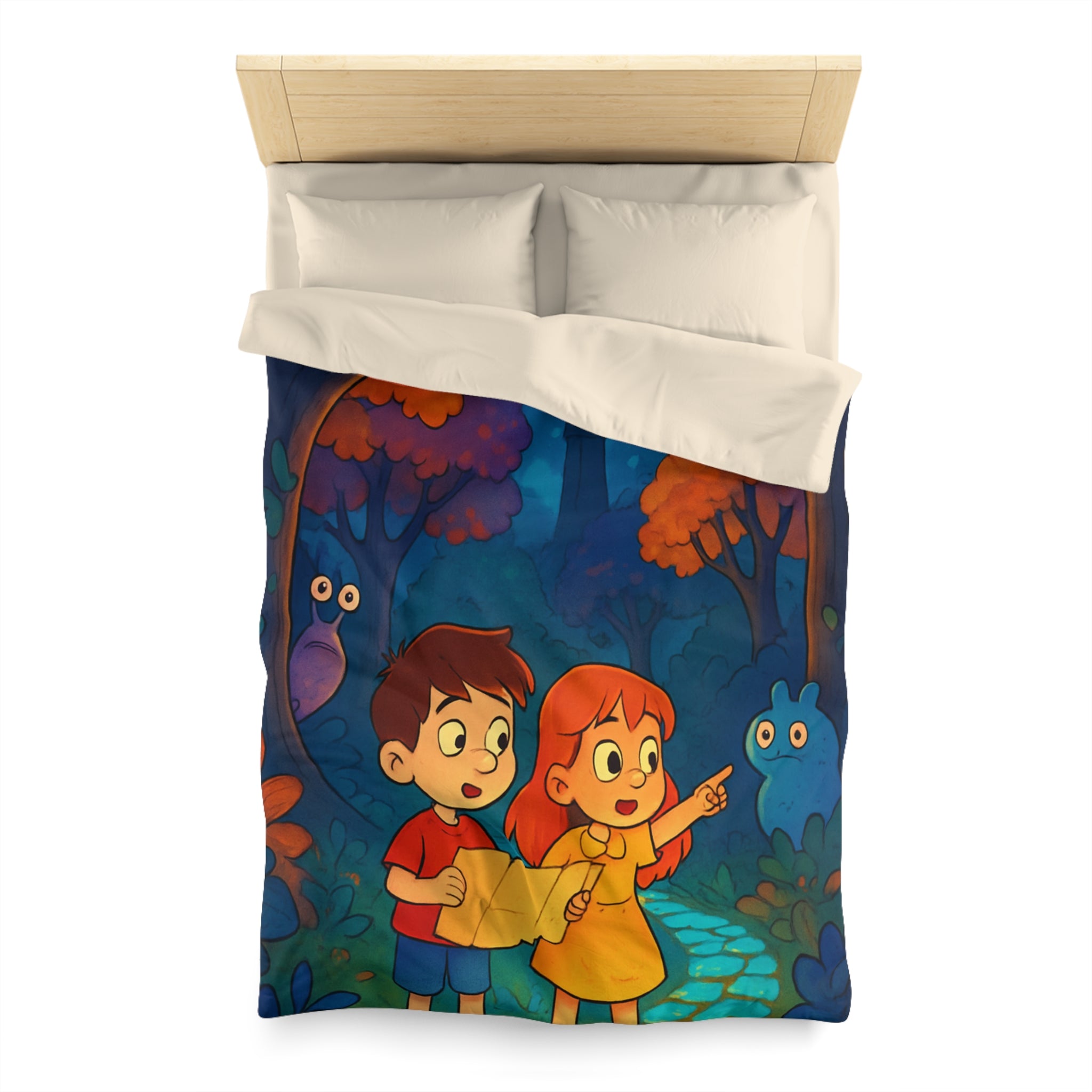 Housse de Couette Microfibre Illustration Unique Design Moderne Décoration Intérieure Raffinée