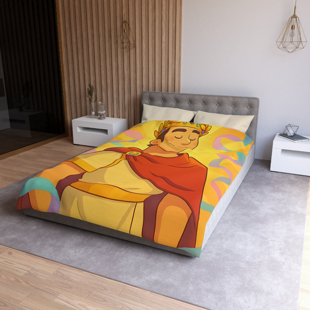 Rêves d'Empereur Romain: Housse de Couette Artistique Inspirée de l'Antiquité Dorée