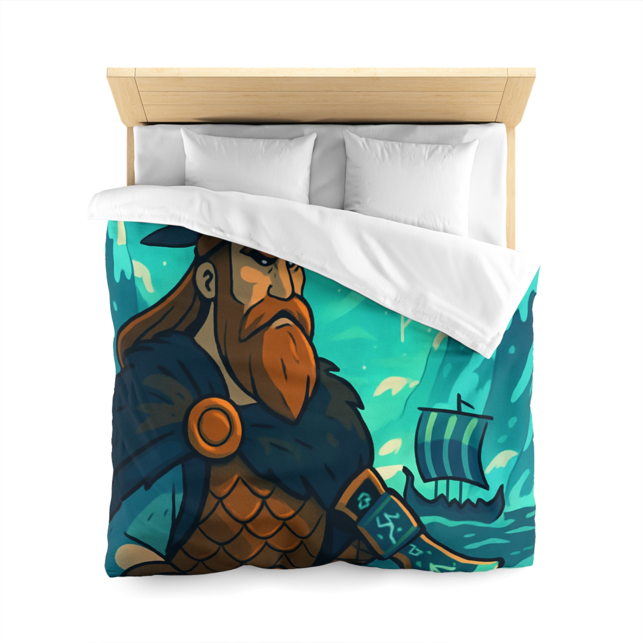 Housse de Couette Microfibre Illustration Unique Design Moderne Décoration Intérieure Raffinée