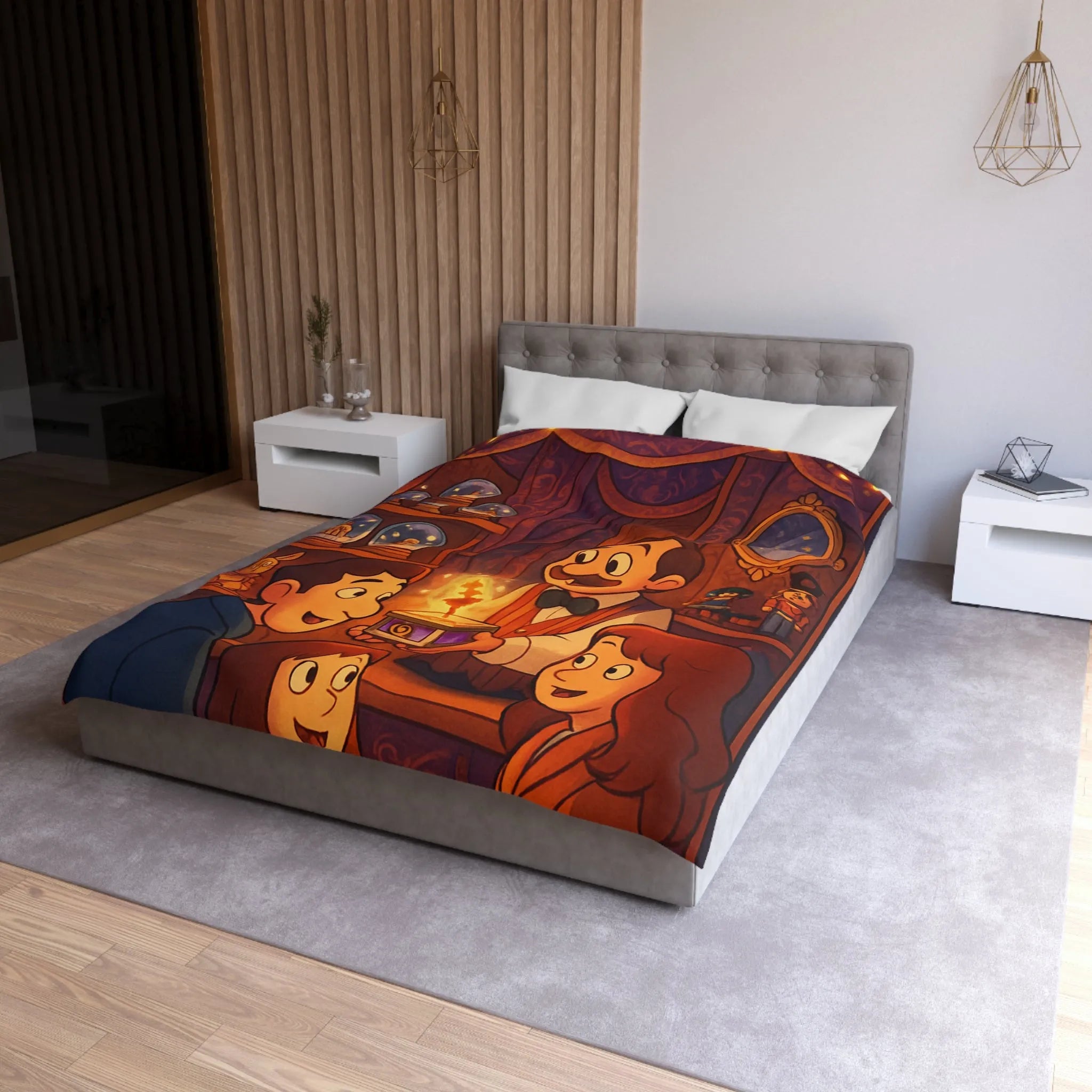 Housse de Couette Microfibre Art Graphique Contemporain Style Décoratif Chambre Tendance