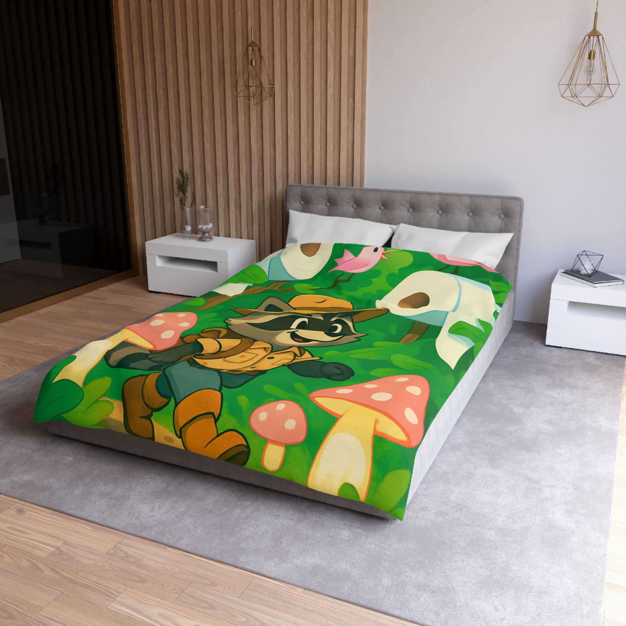 Housse de Couette Microfibre Motif Créatif Original Style Contemporain Chambre Élégante