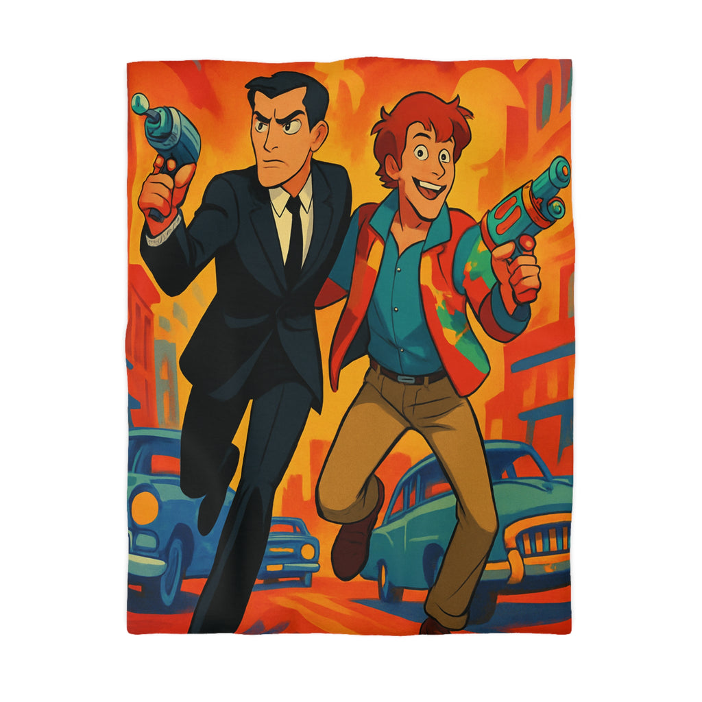 Housse de Couette Microfibre Illustration Unique Design Moderne Décoration Intérieure Raffinée