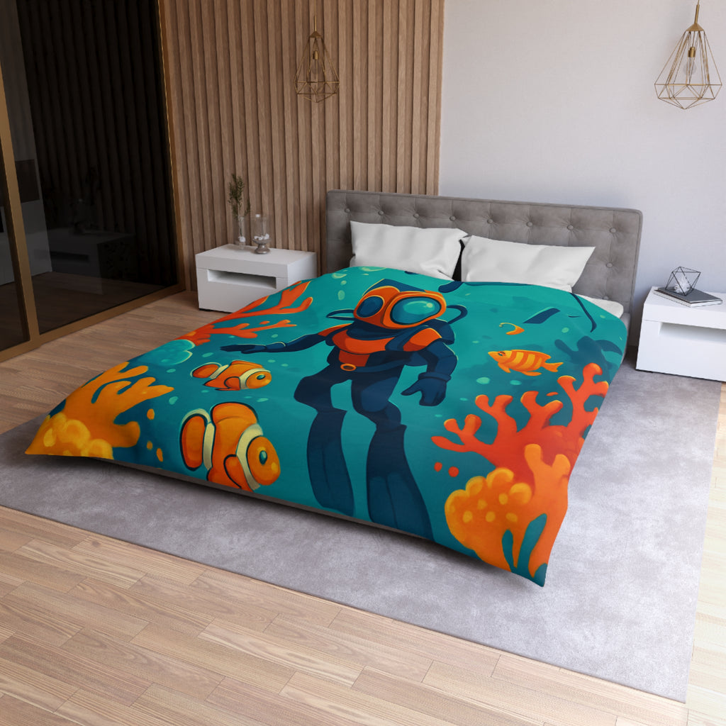 Housse de Couette Microfibre Illustration Unique Design Moderne Décoration Intérieure Raffinée