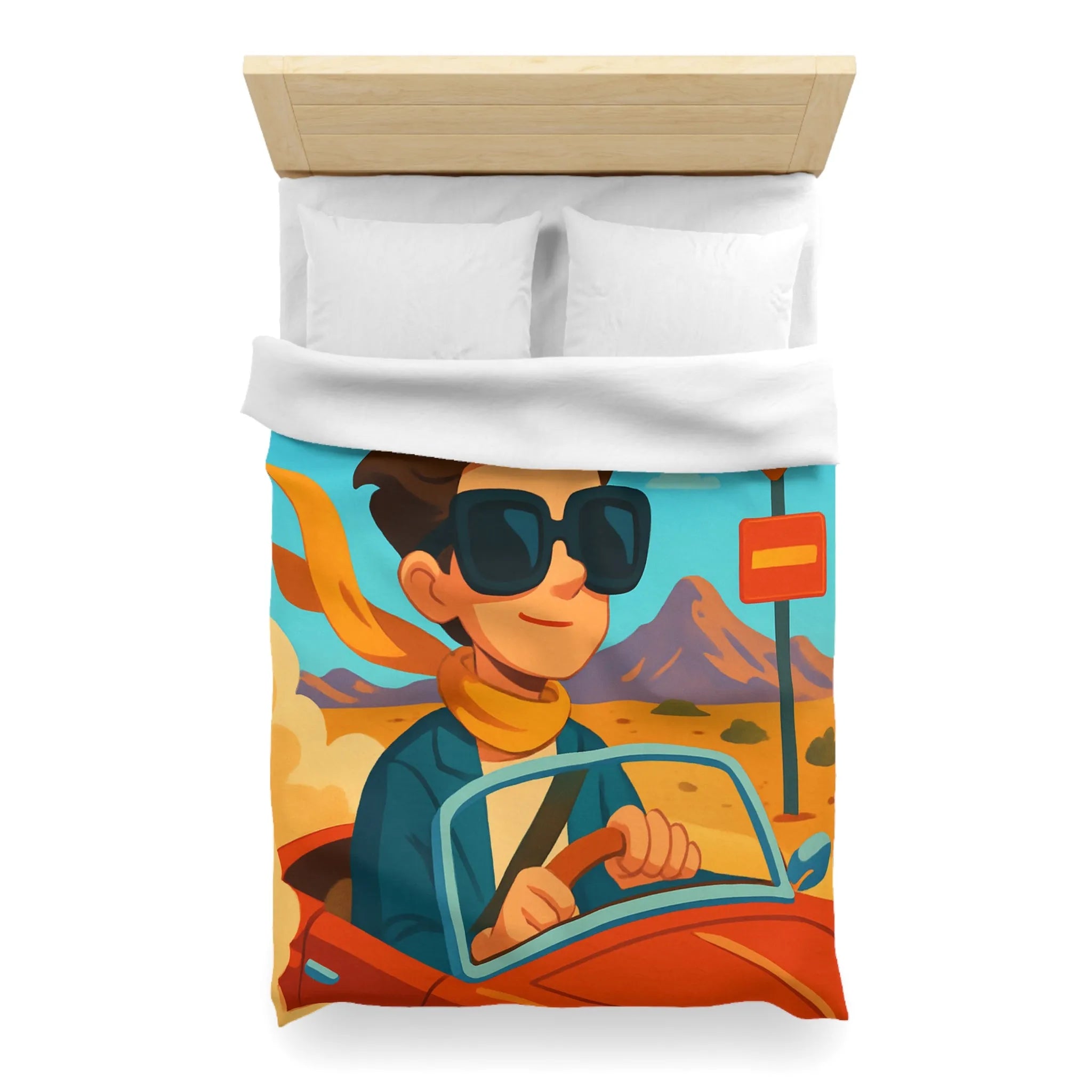 Housse de Couette Microfibre Art Graphique Contemporain Style Décoratif Chambre Tendance