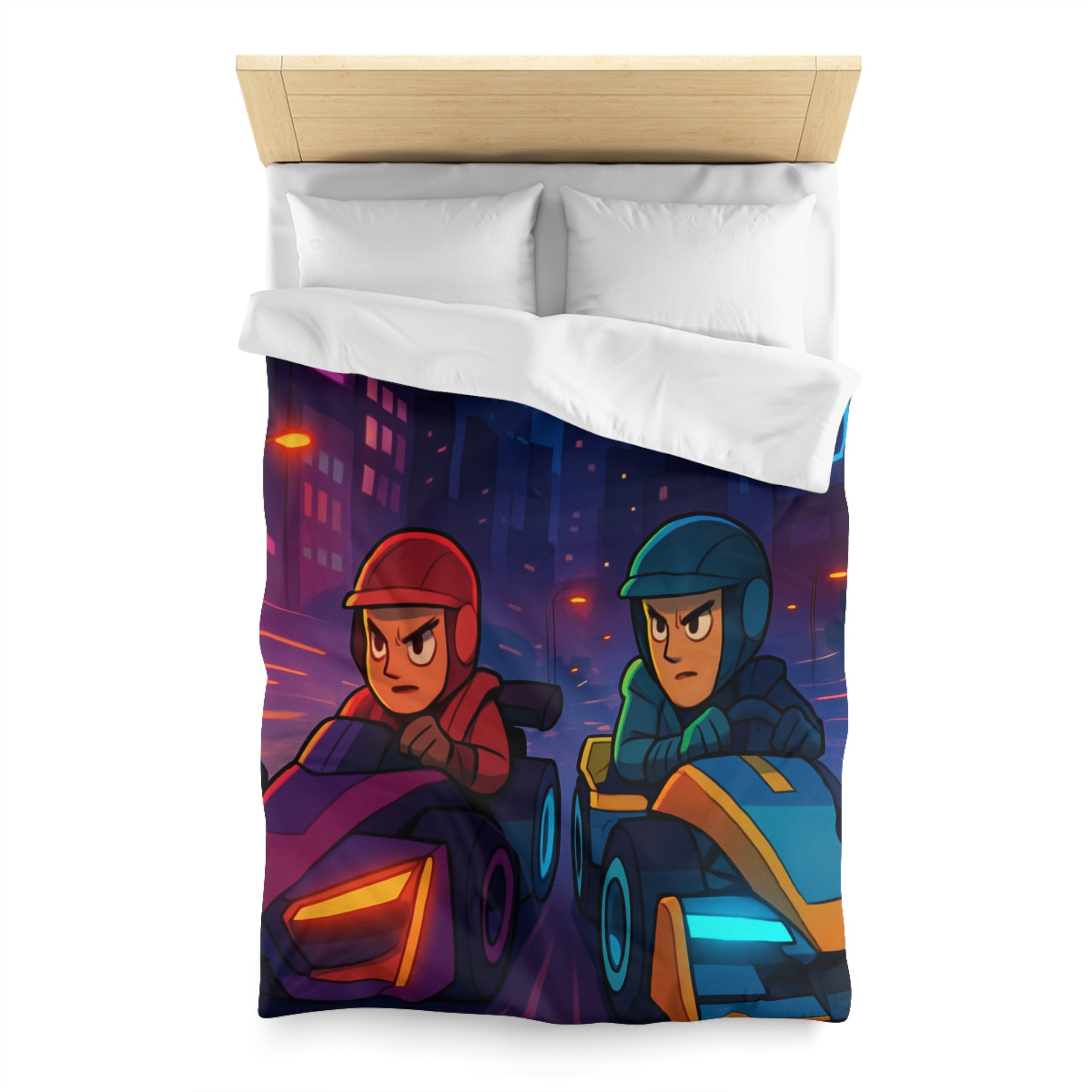 Housse de Couette Microfibre Motif Créatif Original Style Contemporain Chambre Élégante