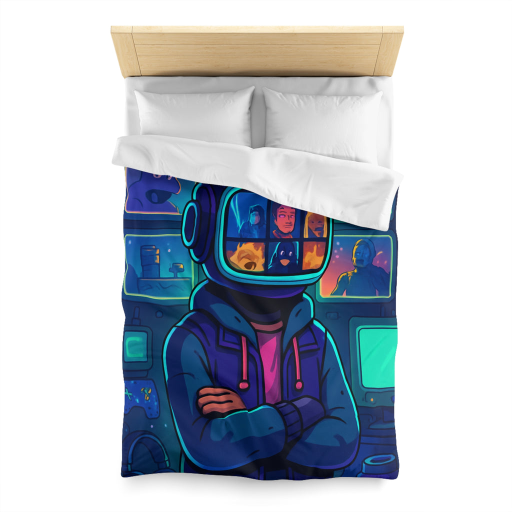 Plongée En Épopée Virtuelle Avec Dessins Animés Futuristes Pour Housse De Couette