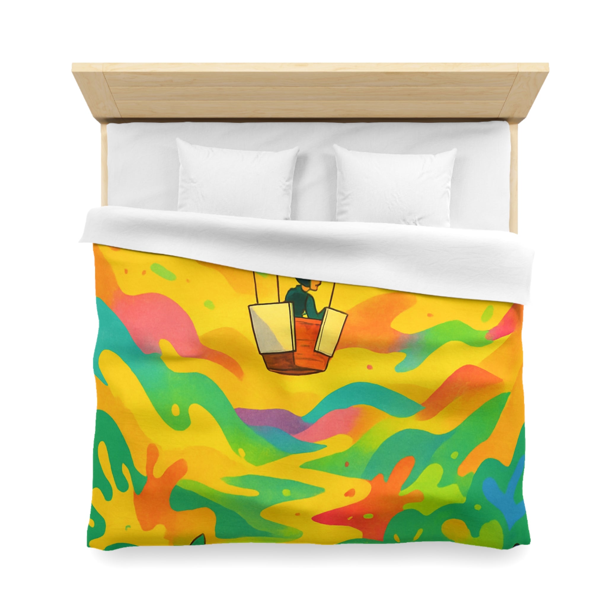 Housse de Couette Microfibre Design Artistique Moderne Décoration Chambre Confort Premium