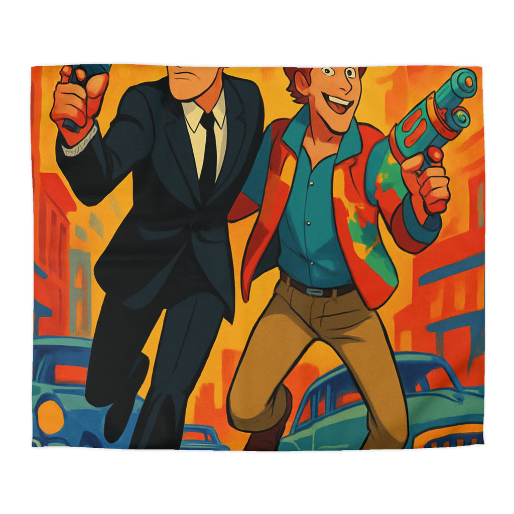 Housse de Couette Microfibre Illustration Unique Design Moderne Décoration Intérieure Raffinée