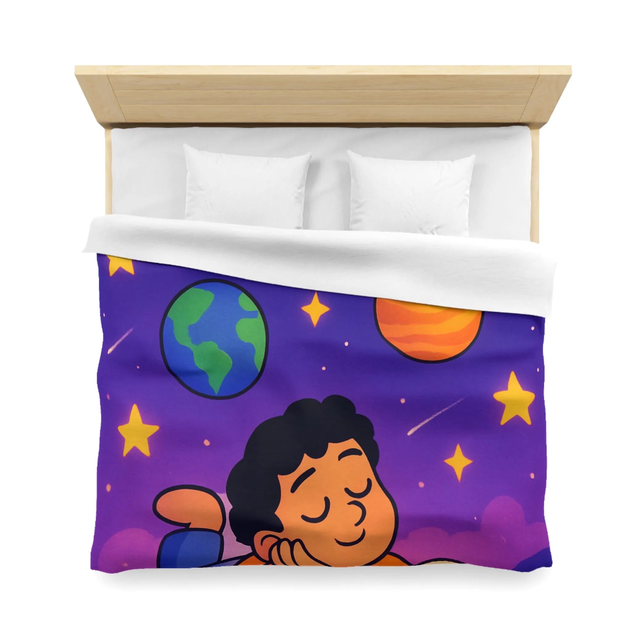 Housse de couette enfant cosmos rêve étoiles planètes univers magique et coloré