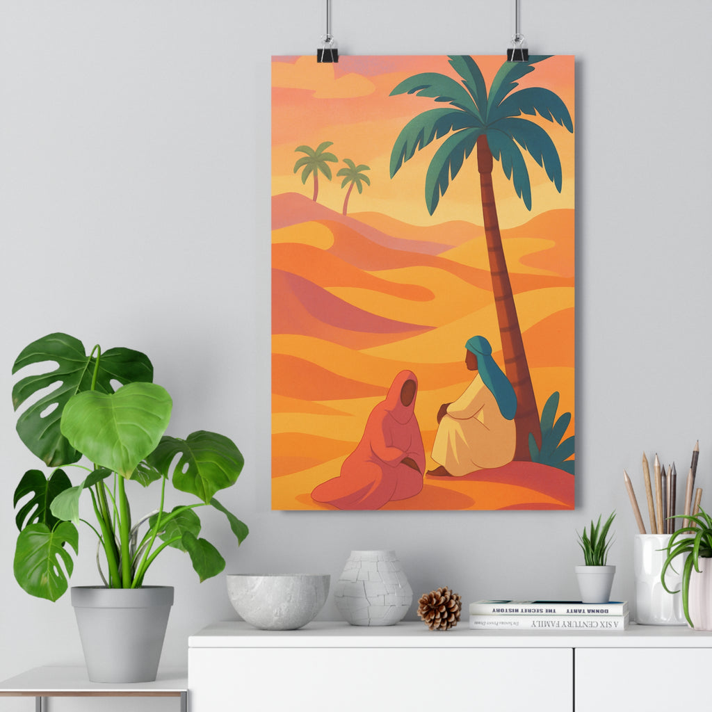 Poster décoratif cartoon jaune orange aventure chambre salon exotique apaisant traditionnel coloré unique collection