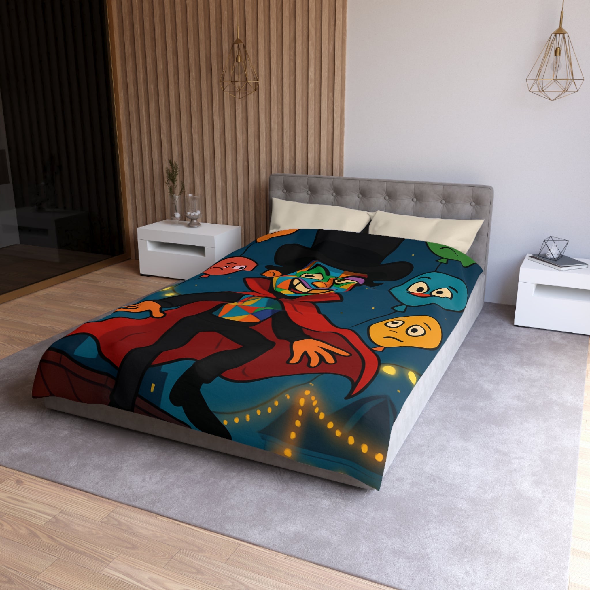 Housse de Couette Microfibre Design Artistique Moderne Décoration Chambre Confort Premium