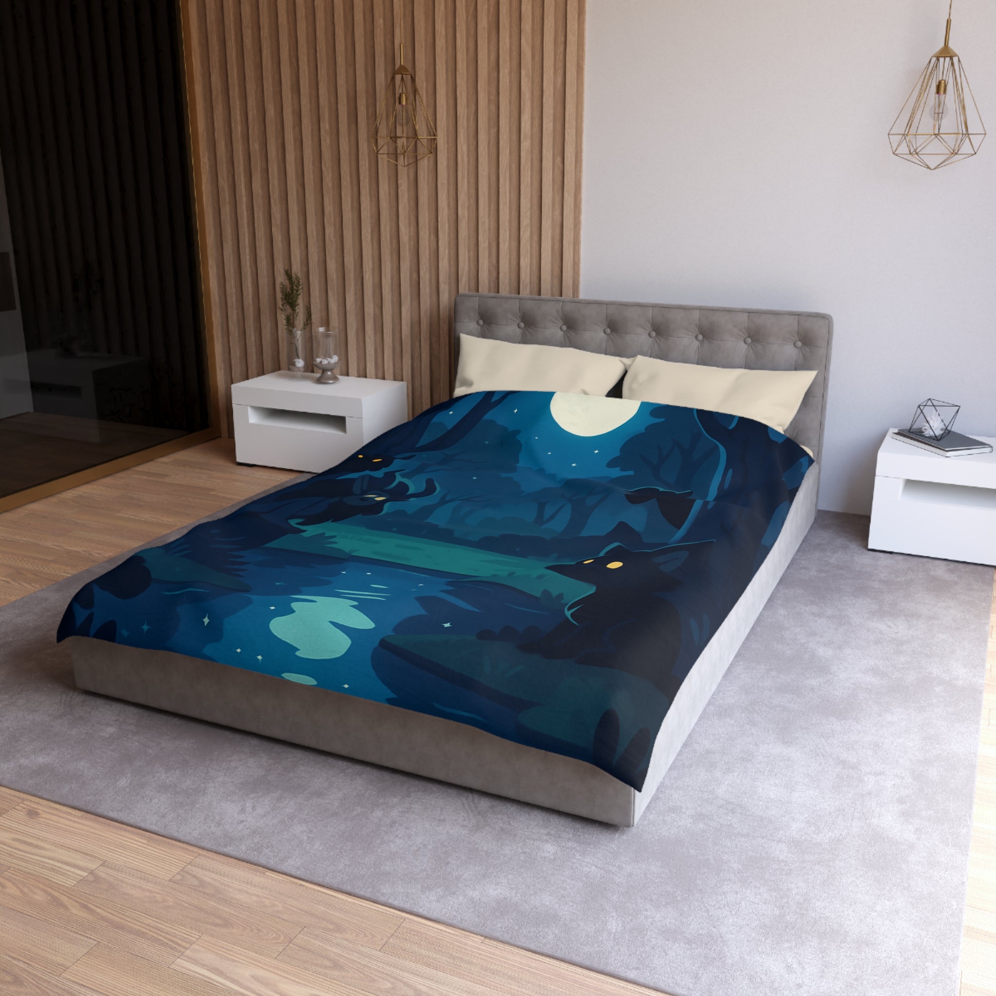 Housse de Couette Microfibre Illustration Unique Design Moderne Décoration Intérieure Raffinée