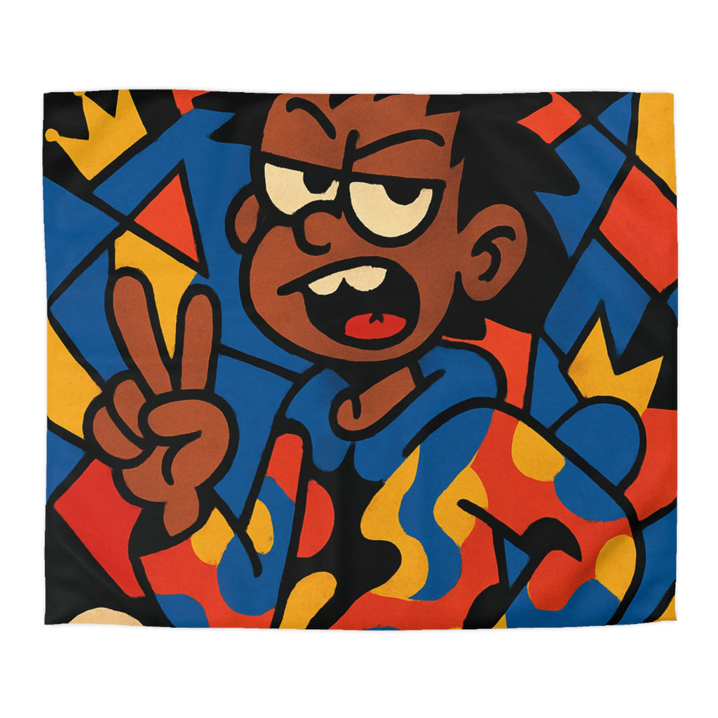 Housse de Couette Vibrante avec Motifs de Crânes et Couronnes pour Adolescents Créatifs