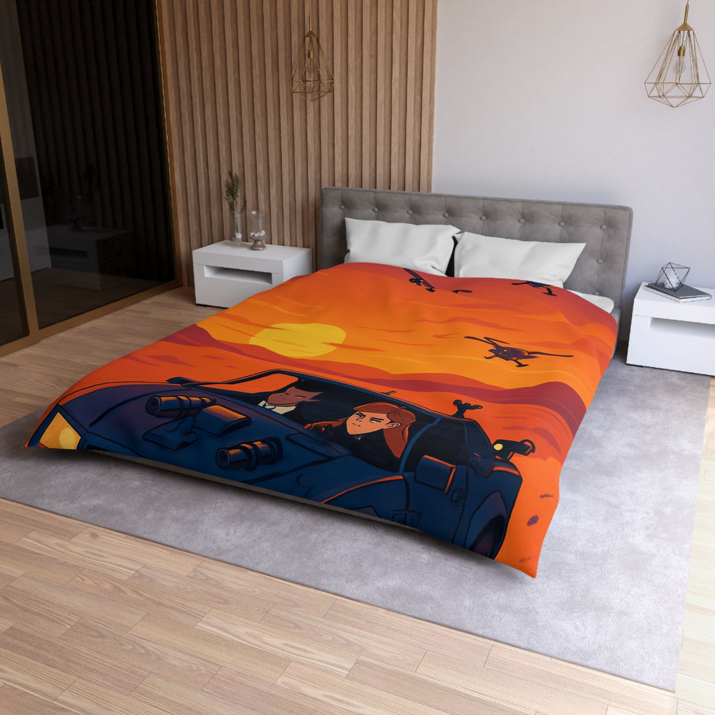 Housse de Couette Microfibre Illustration Unique Design Moderne Décoration Intérieure Raffinée