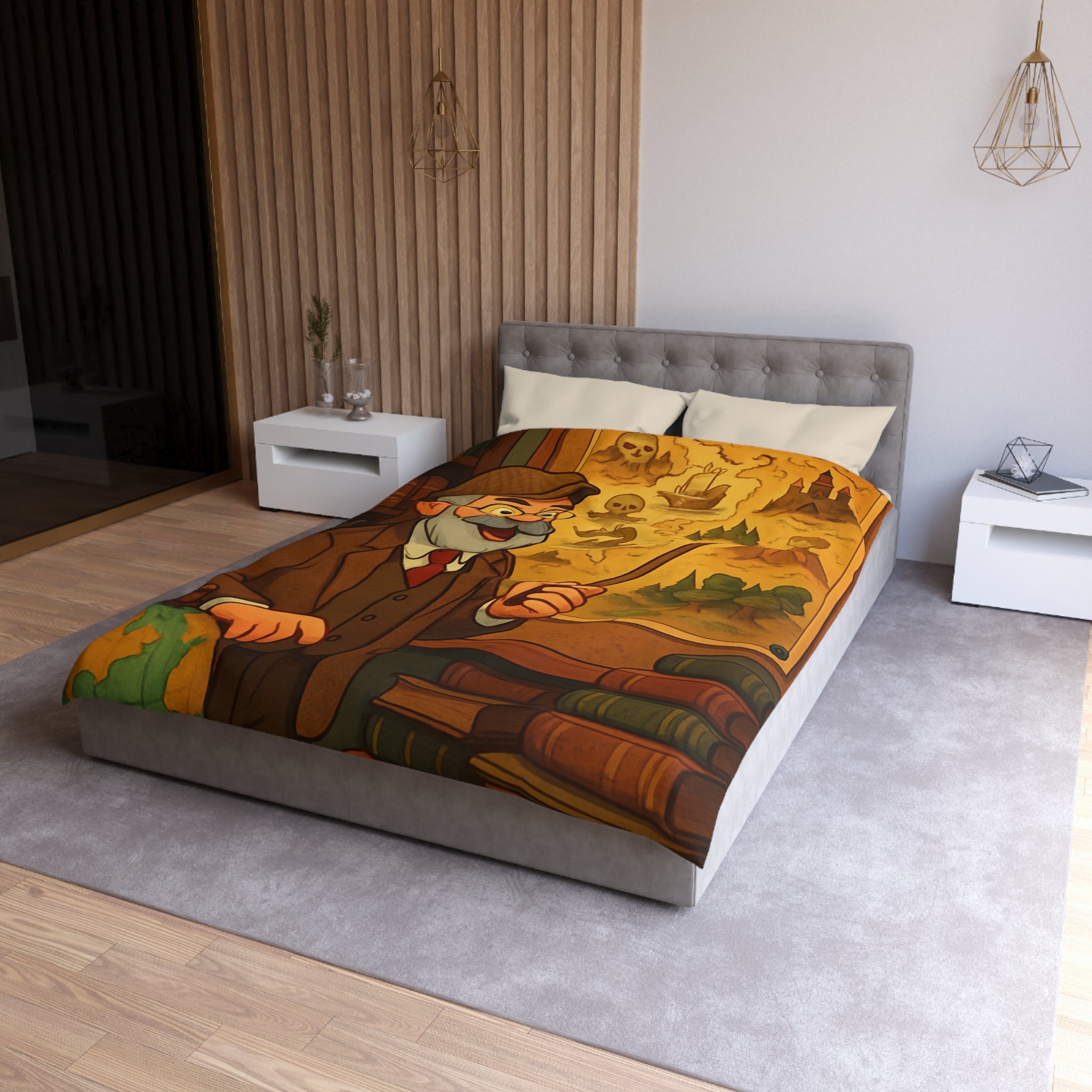 Housse de Couette Microfibre Illustration Unique Design Moderne Décoration Intérieure Raffinée