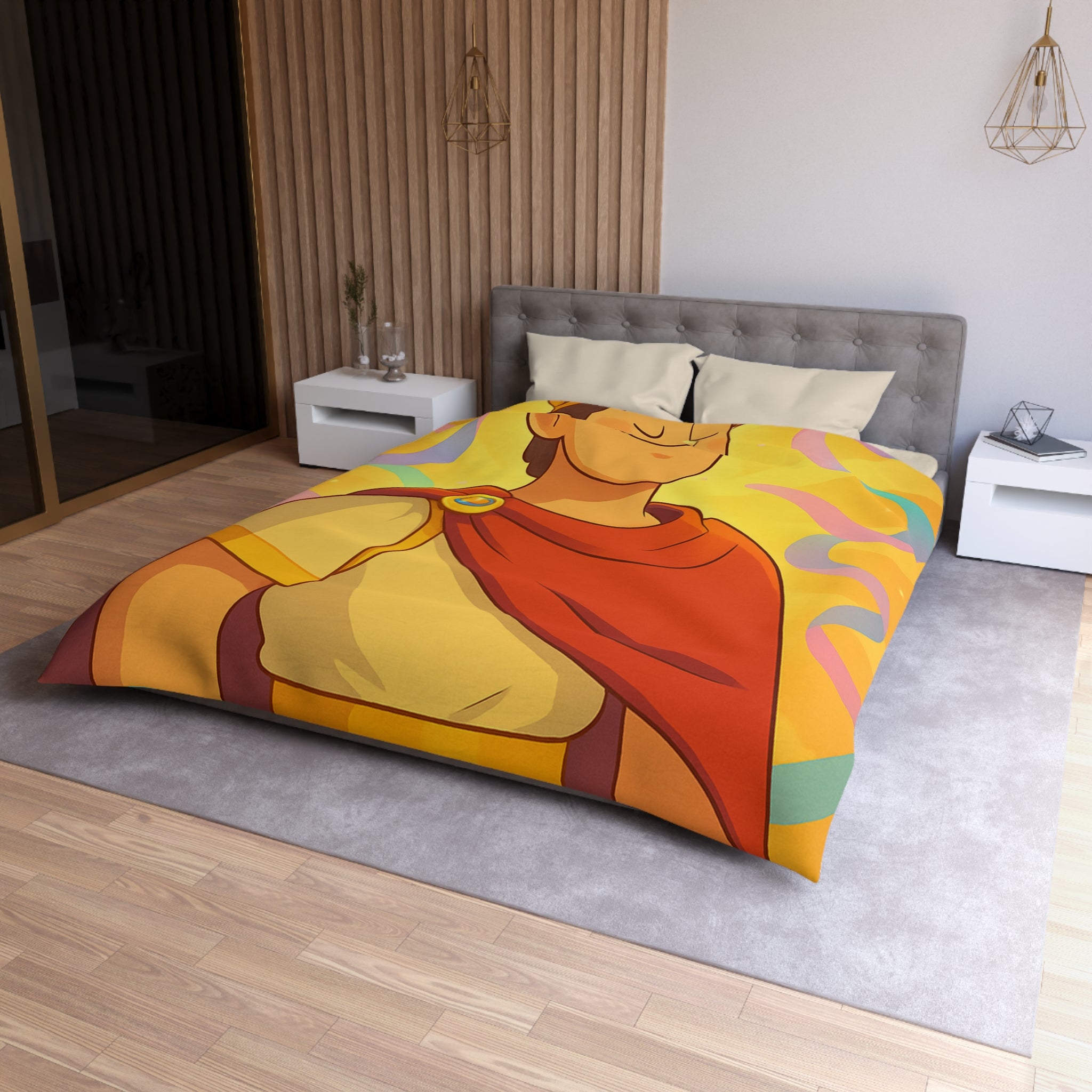 Rêves d'Empereur Romain: Housse de Couette Artistique Inspirée de l'Antiquité Dorée