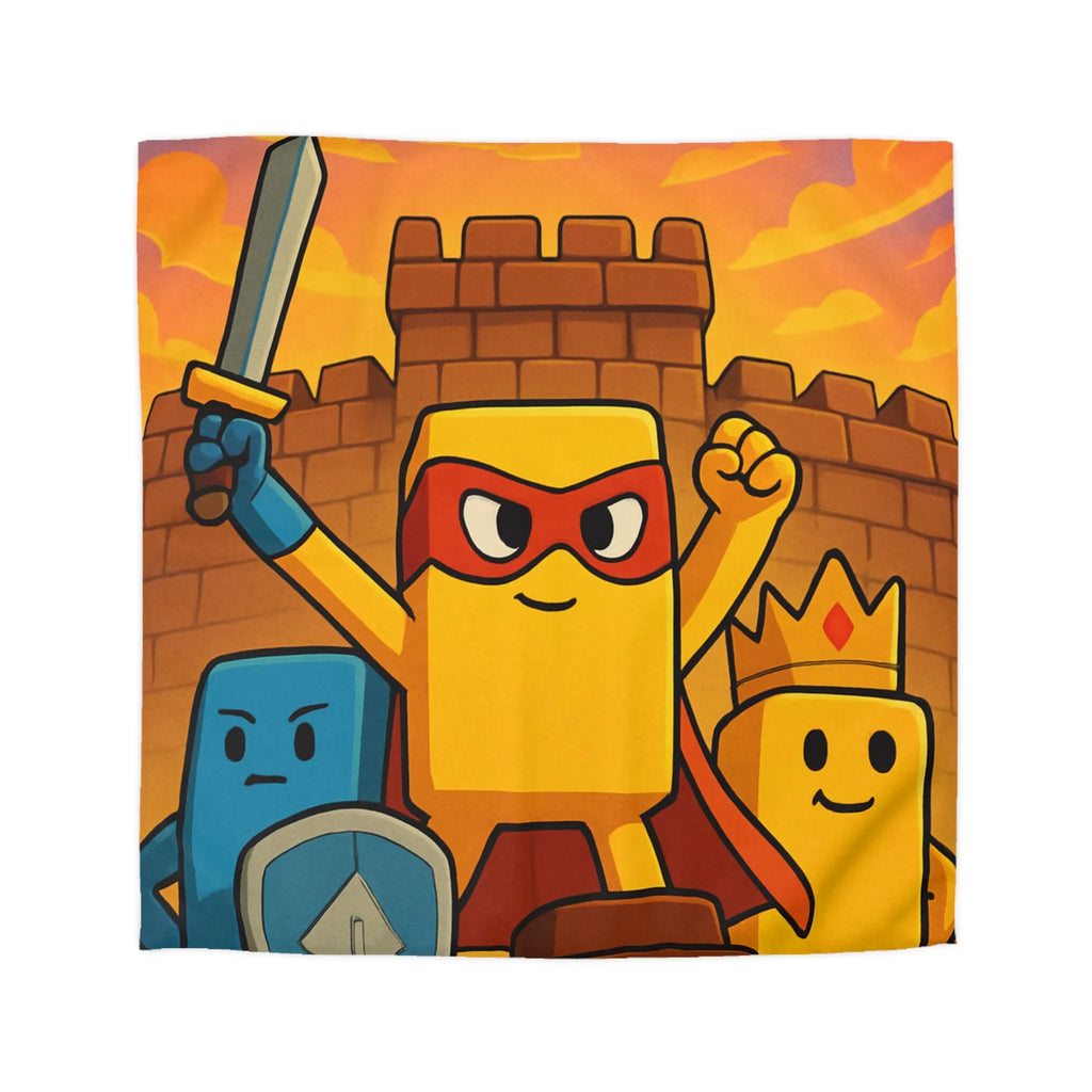 Housse de couette colorée avec personnages géométriques stylisés pour chambre d'enfant