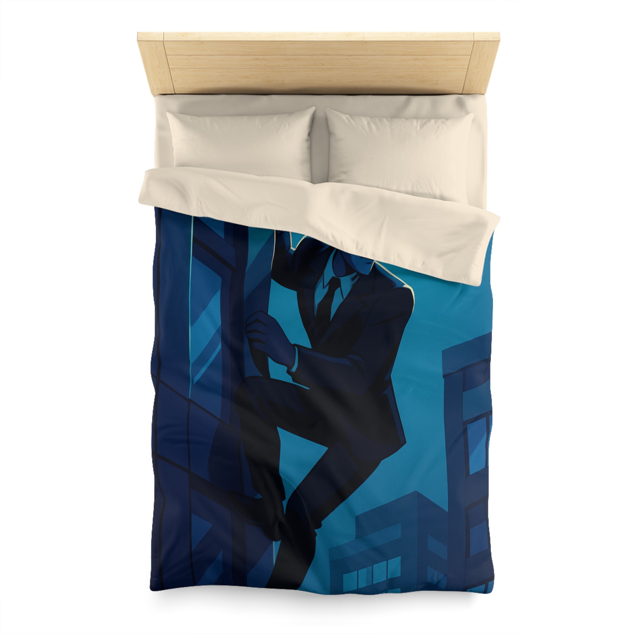 Housse de Couette Microfibre Illustration Unique Design Moderne Décoration Intérieure Raffinée