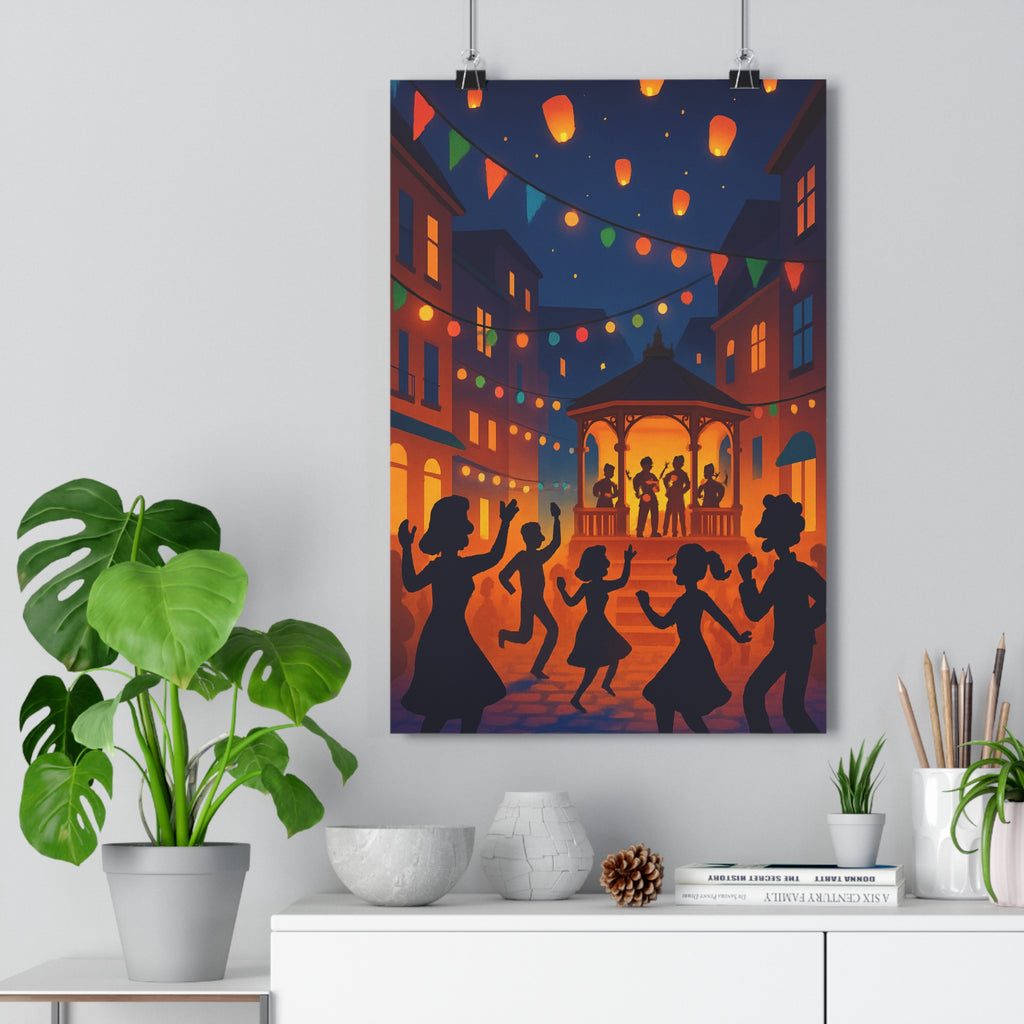 Poster décoratif festif lumineux coloré ambiance joyeuse salon moderne chambre art vibrant tendance premium