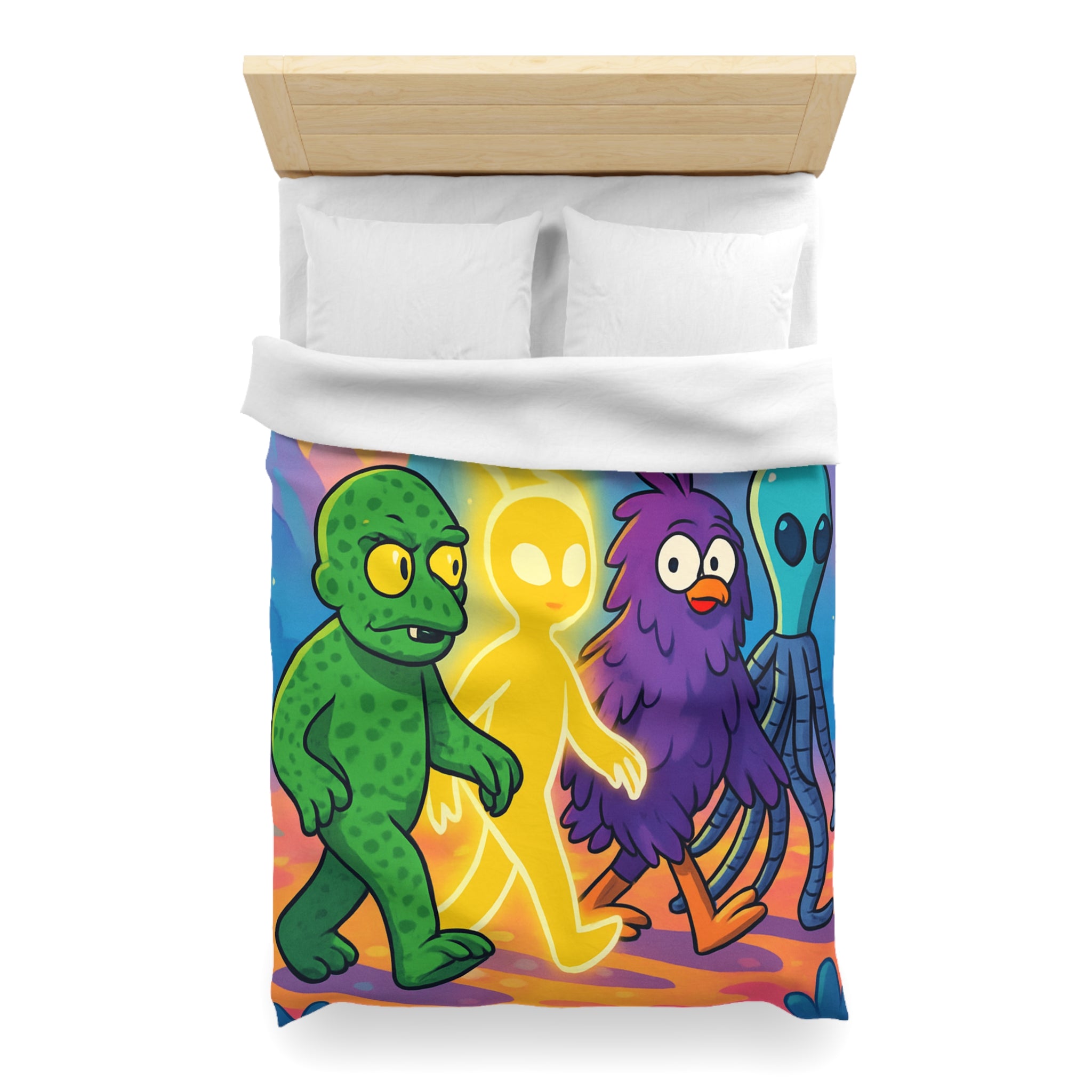 Housse de Couette Microfibre Design Artistique Moderne Décoration Chambre Confort Premium