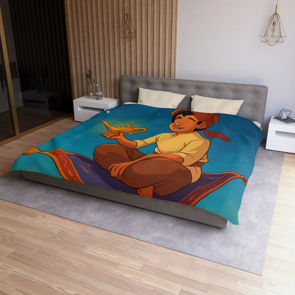 Housse de couette magique thème oriental avec tapis volant et ciel étoilé