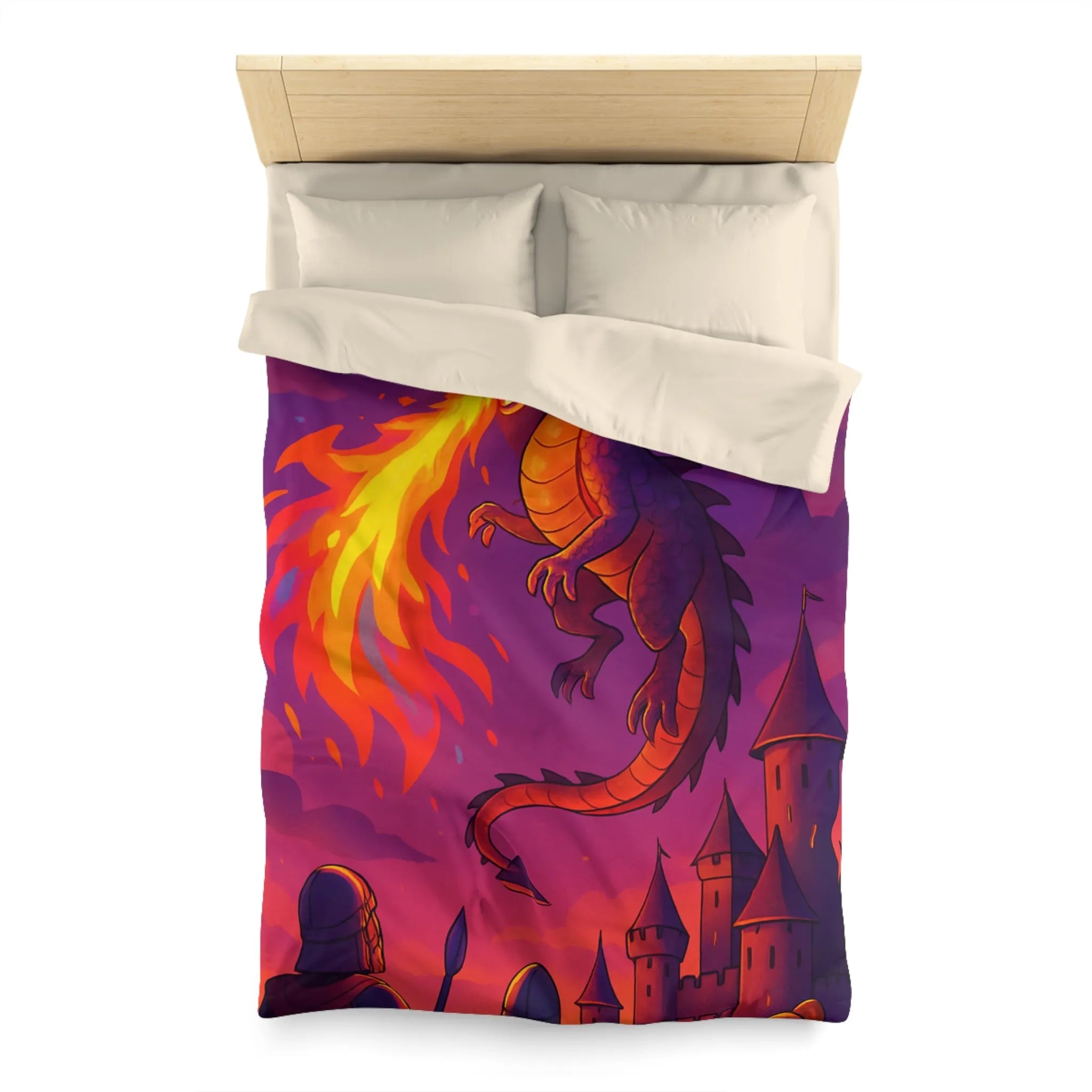 Envolez-vous avec un dragon cracheur de feu protégeant un château médiéval ensorcelé