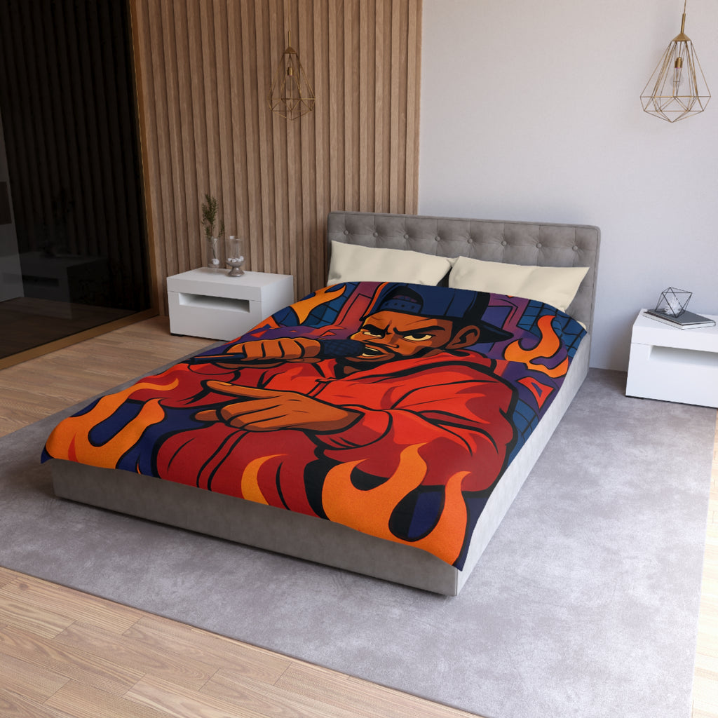 Housse de Couette Microfibre Motif Créatif Original Style Contemporain Chambre Élégante