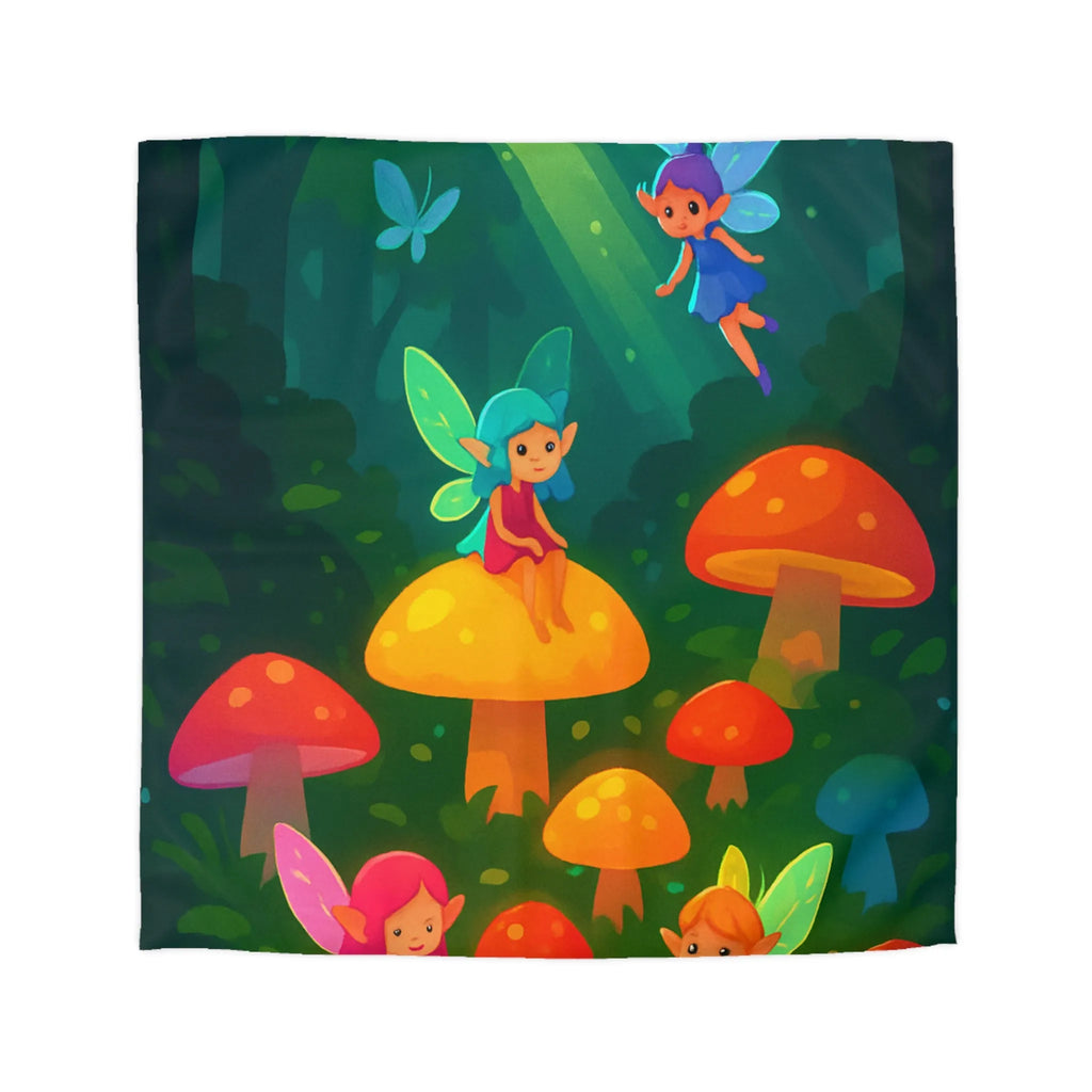 Enchantez Votre Chambre avec Housse de Couette Fées Colorées et Champignons Magiques