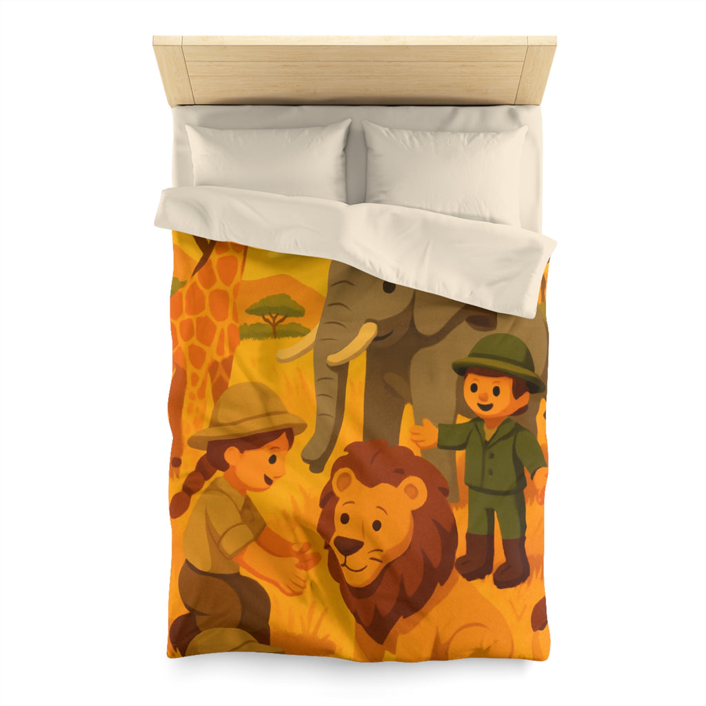 Safari Coloré pour Enfants avec Animaux Amicaux dans la Savane Dorée et Ensoleillée