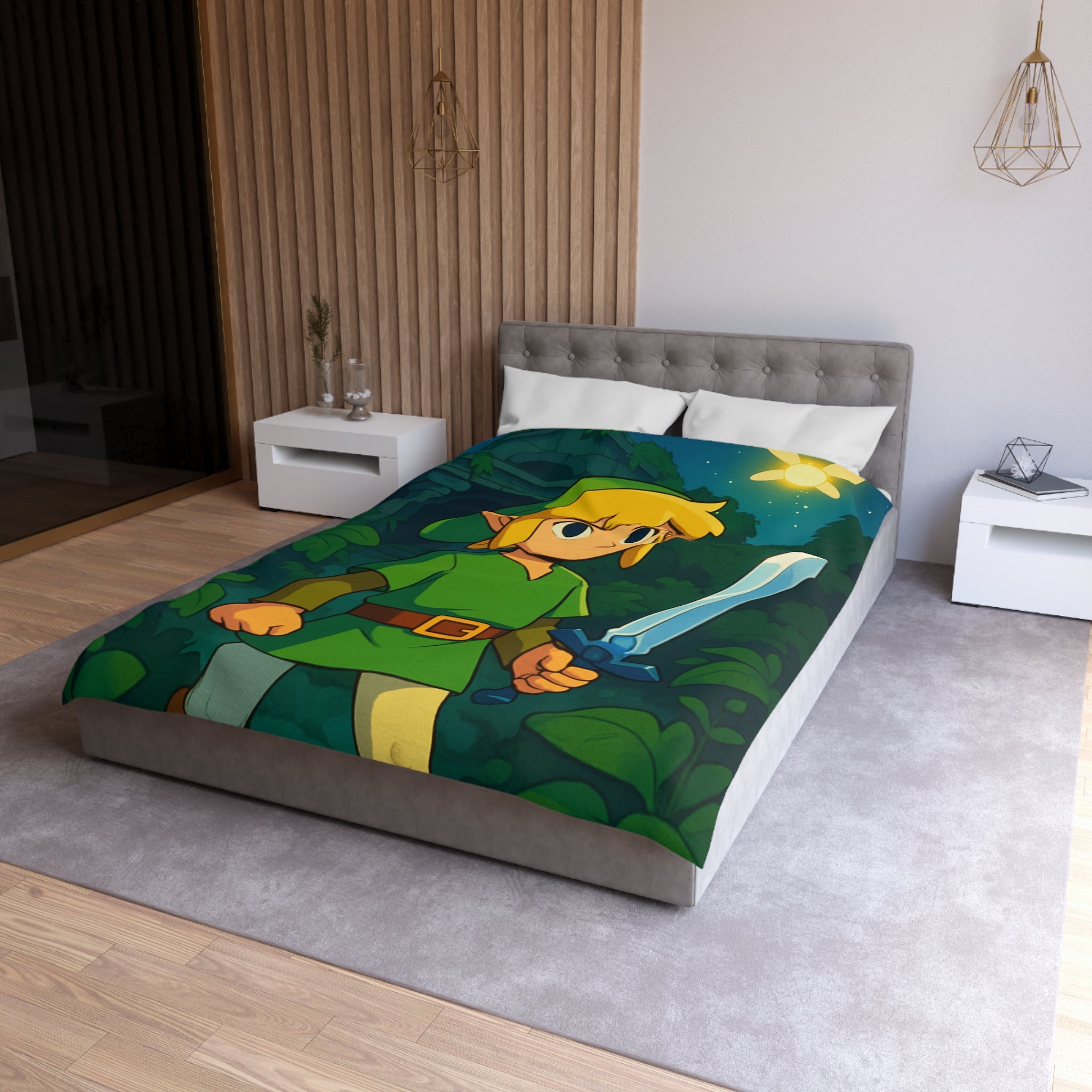 Housse de Couette Microfibre Design Artistique Moderne Décoration Chambre Confort Premium