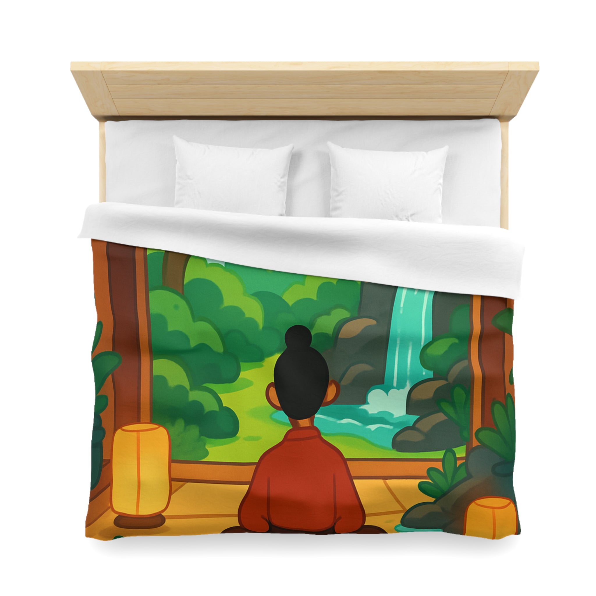 Housse de Couette Microfibre Illustration Unique Design Moderne Décoration Intérieure Raffinée