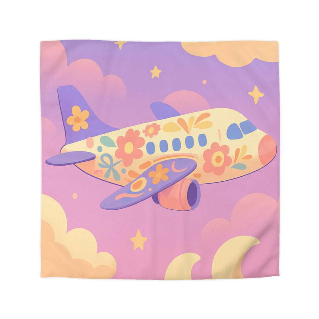 Housse de Couette Enfant Avion Fleuri, Repos Rêveur pour Chambre Cocon Douillet