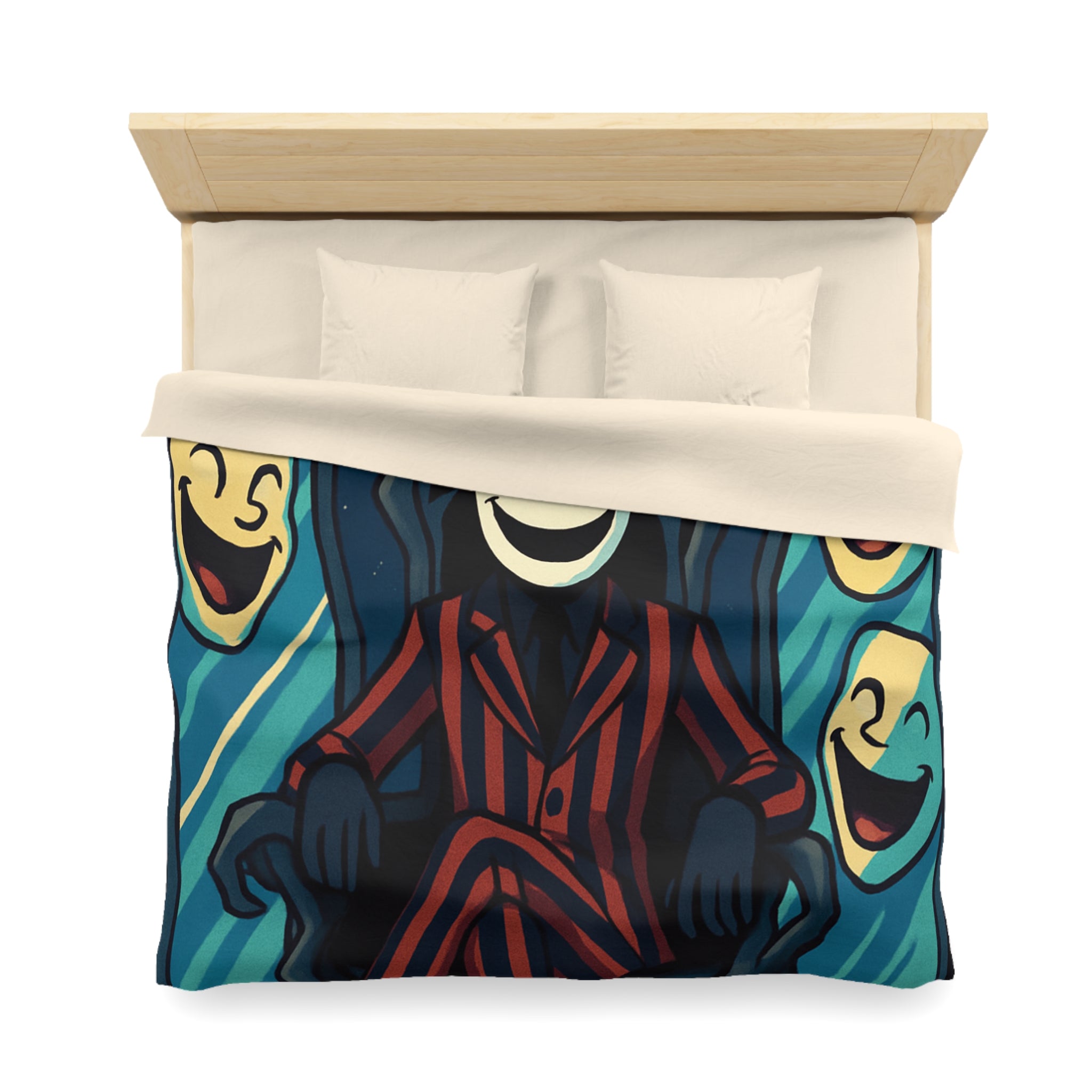 Housse de Couette Microfibre Design Artistique Moderne Décoration Chambre Confort Premium