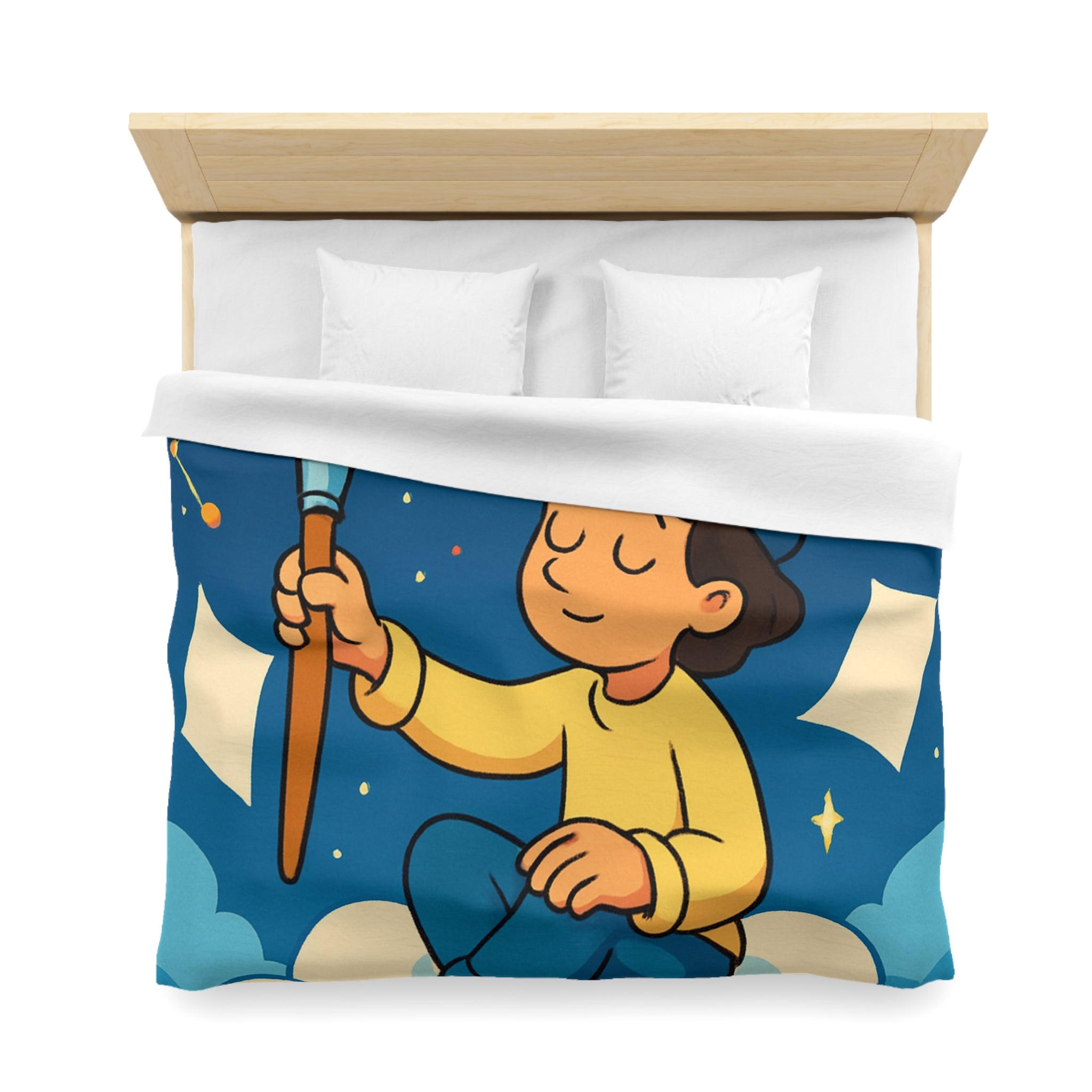 Housse de Couette Microfibre Illustration Unique Design Moderne Décoration Intérieure Raffinée