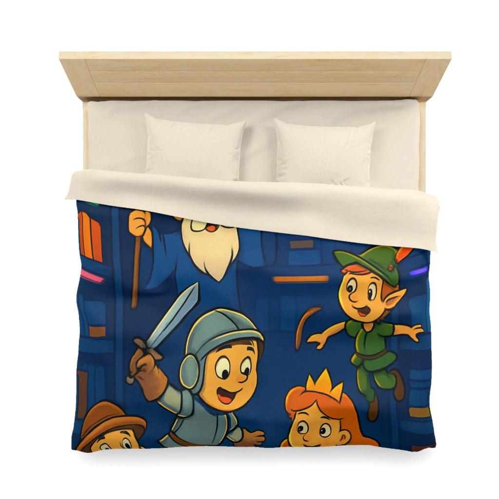 Housse de Couette Enchantée pour Enfants avec Contes Magiques et Personnages Historiques Colorés