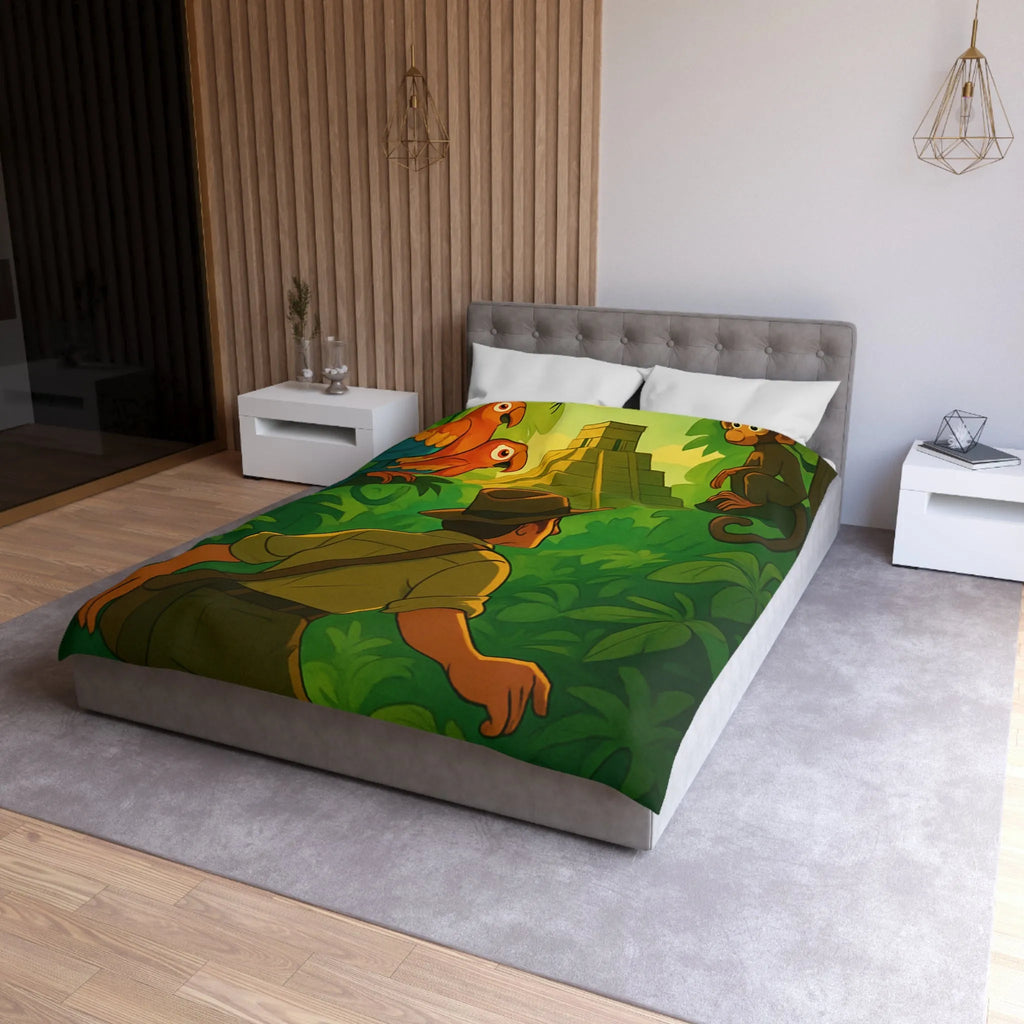 Housse de Couette Microfibre Art Graphique Contemporain Style Décoratif Chambre Tendance