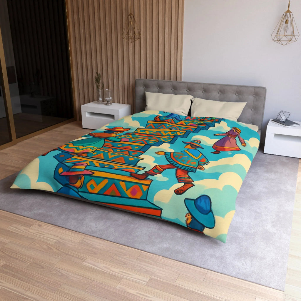 Housse de Couette Microfibre Art Graphique Contemporain Style Décoratif Chambre Tendance