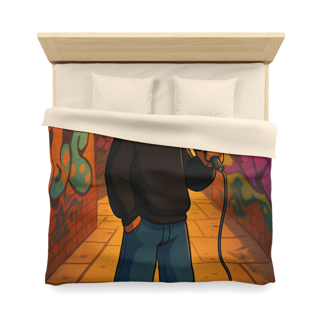 Housse de Couette Microfibre Design Artistique Moderne Décoration Chambre Confort Premium