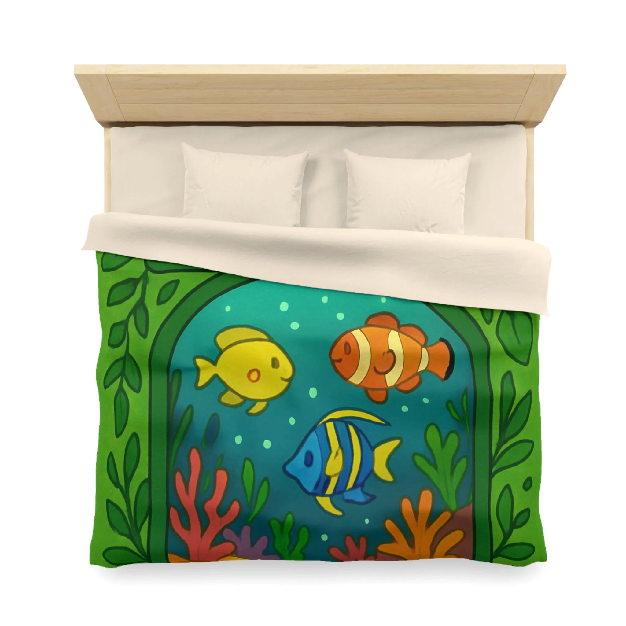 Housse de couette colorée avec motifs féeriques, océaniques et désertiques pour ambiance magique