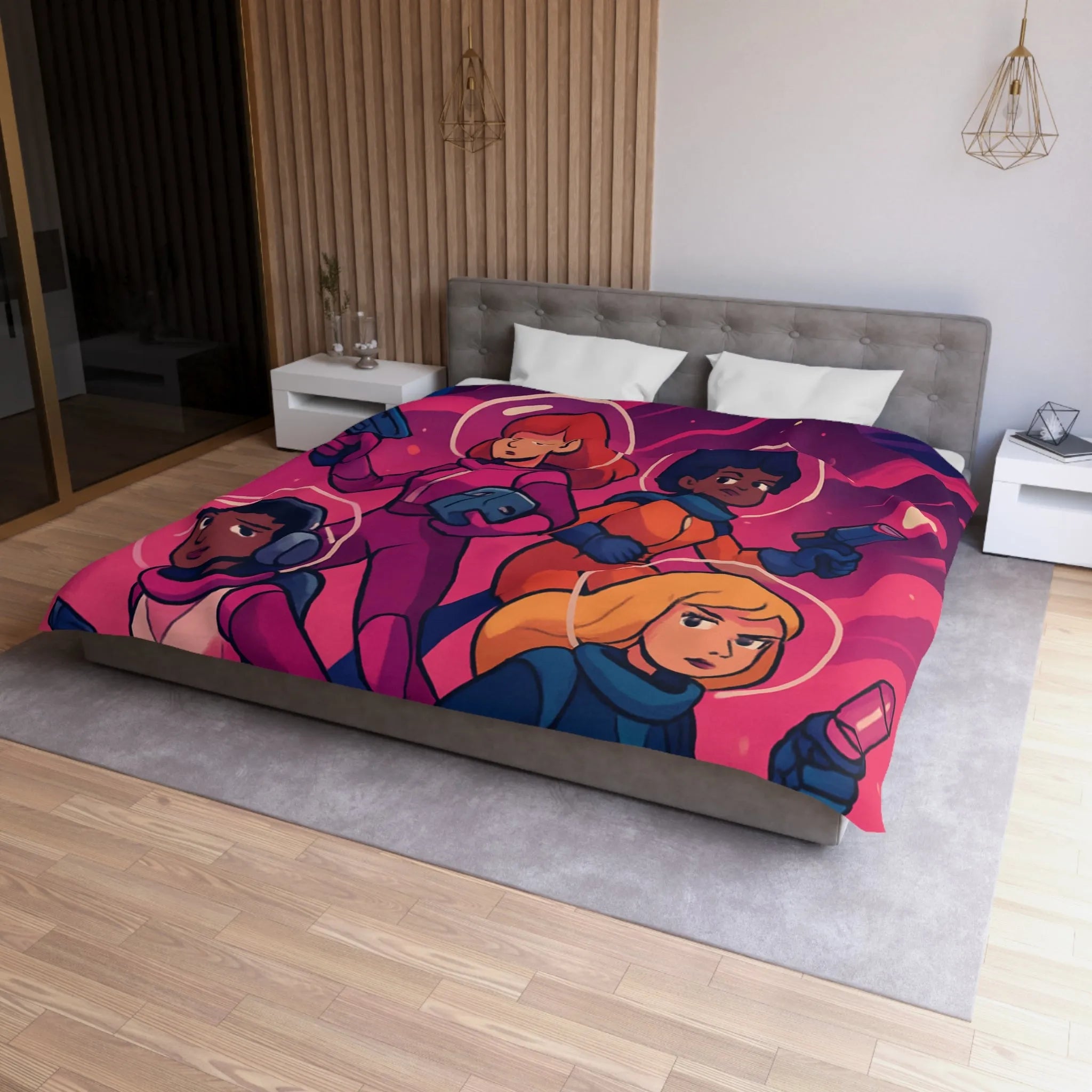 Housse de Couette Microfibre Création Artistique Moderne Design Exclusif Décoration Chambre