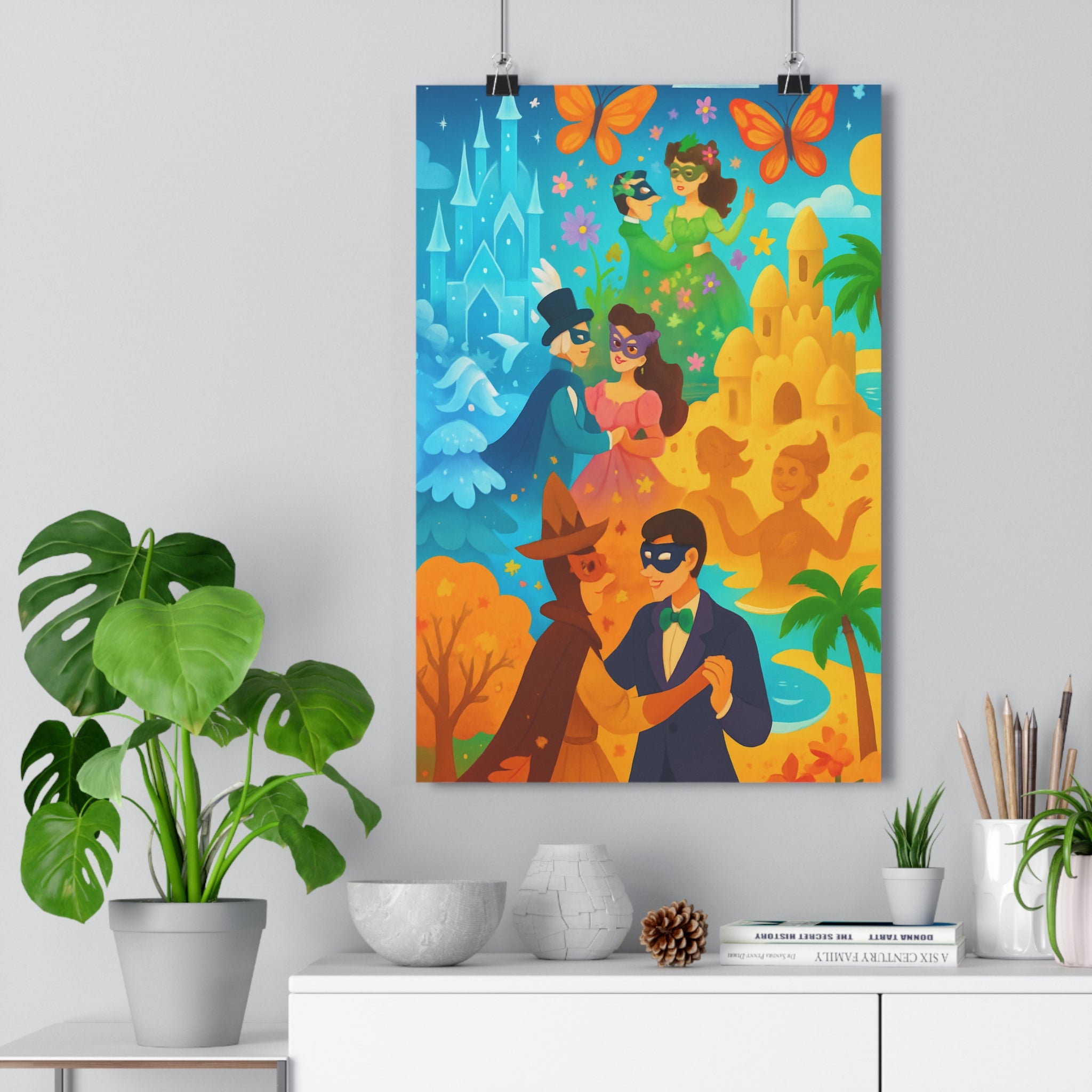 Poster décoratif saisonnier couleurs vives enchanté joyeux chambre salon art moderne cadre élégant qualité