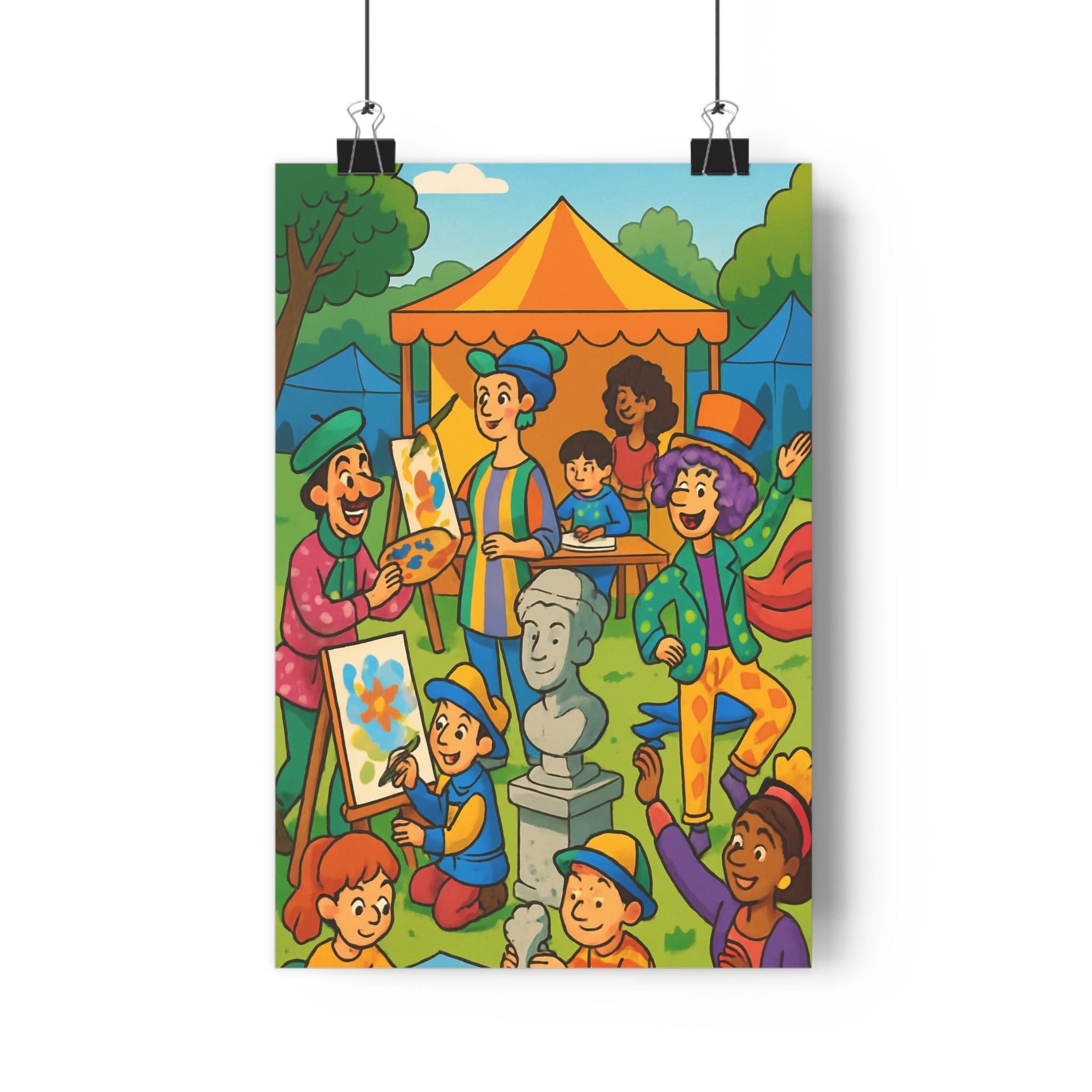 Poster décoratif artistique multicolore expressif joyeux créatif atelier salon chambre contemporain 30x46 cm qualité